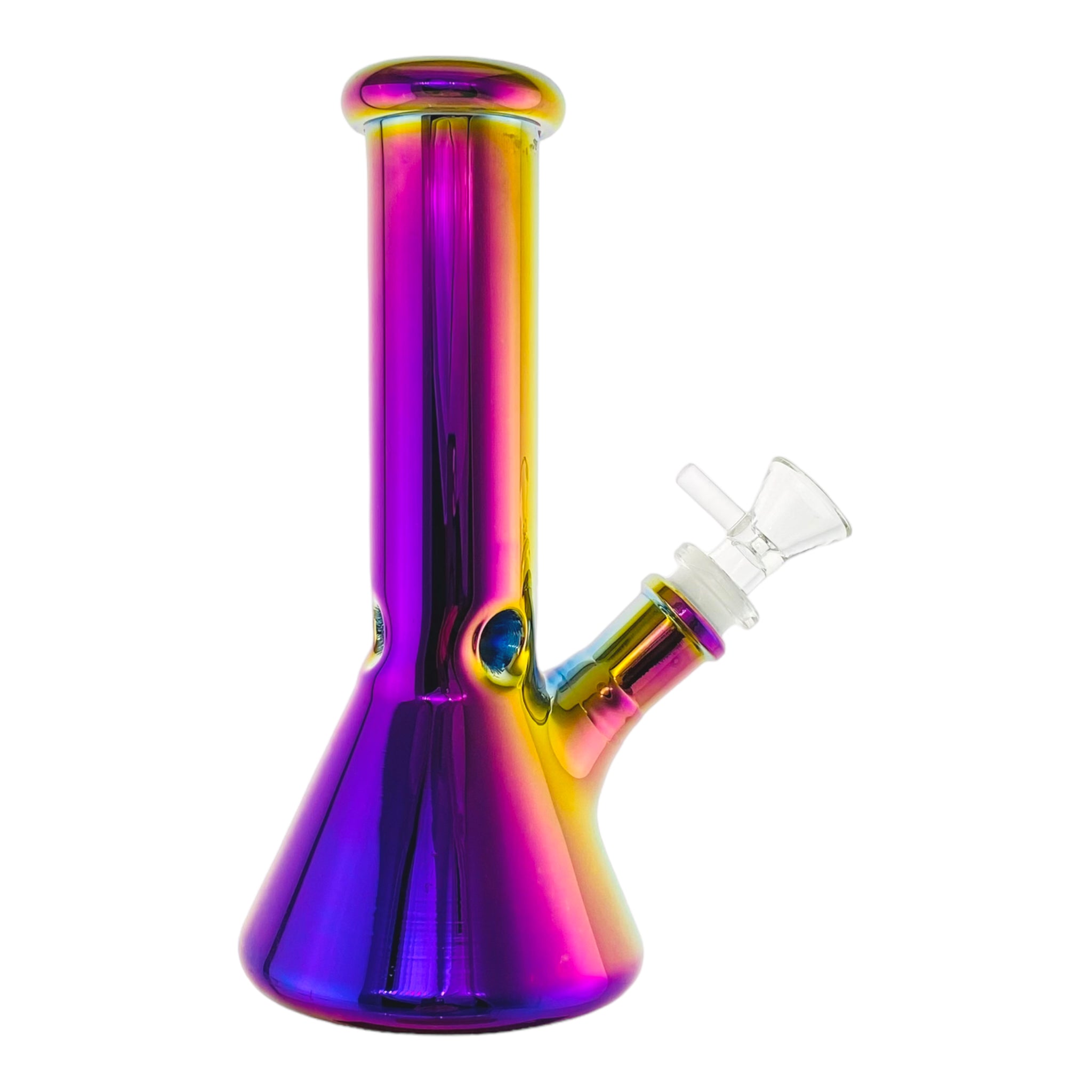 8 Inch Purple Rainbow Metallic Beaker Bong
