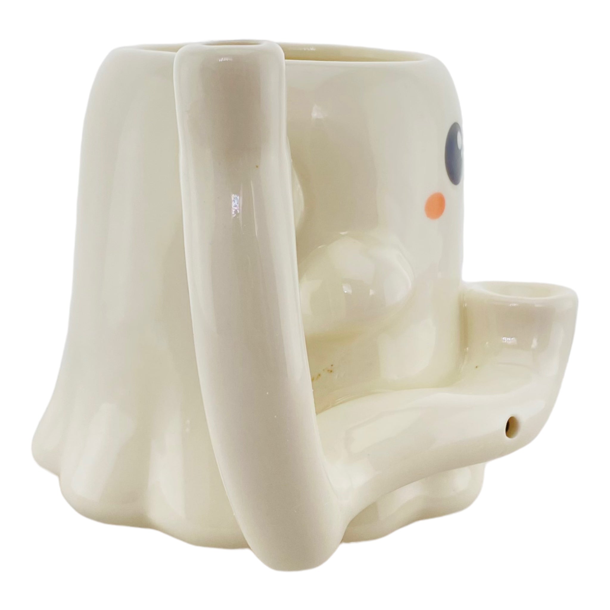 Wake & Bake Ceramic Ghost Coffee Cup & Hand Pipe