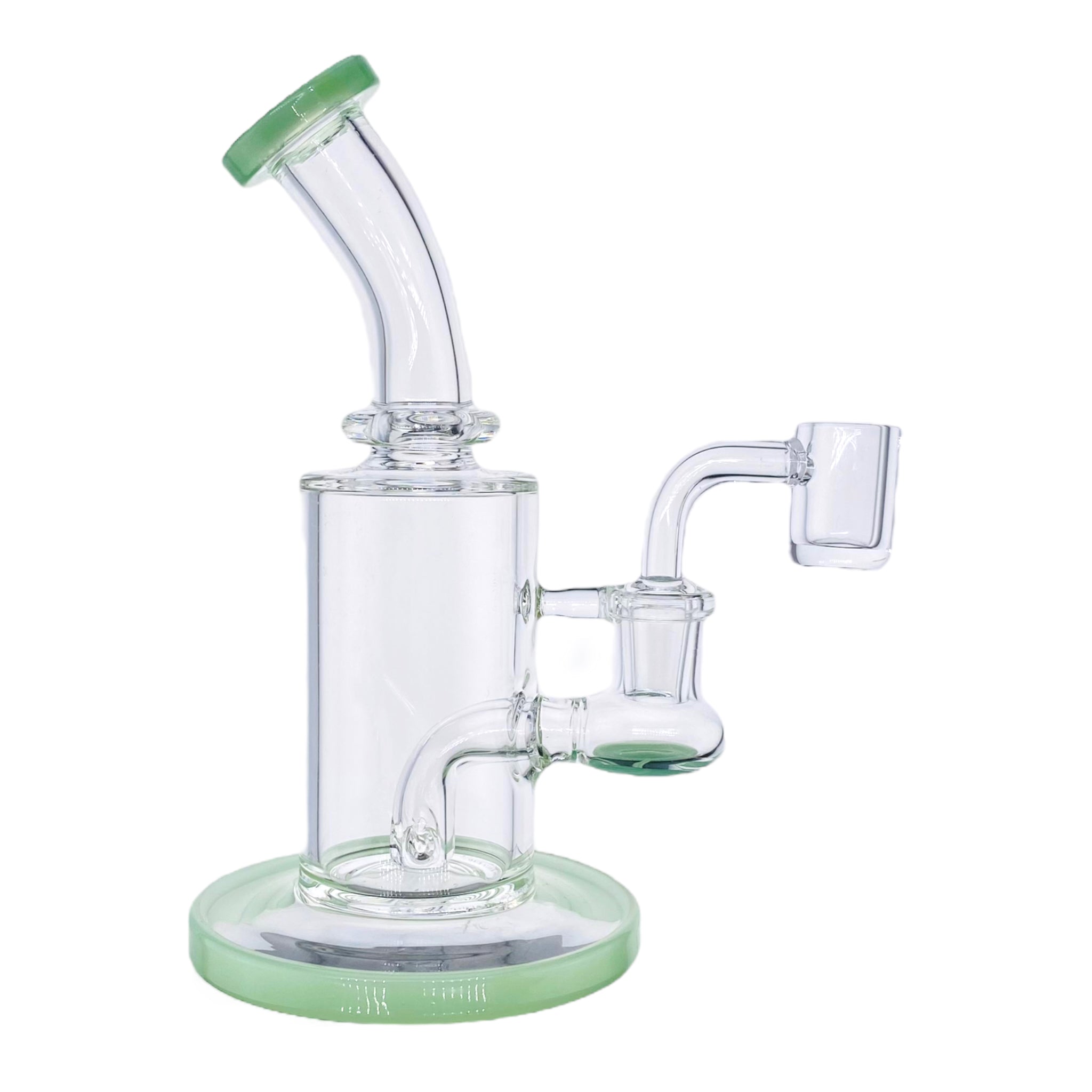 cute Mini Dab Rig With Jade Green Mouthpiece and Base