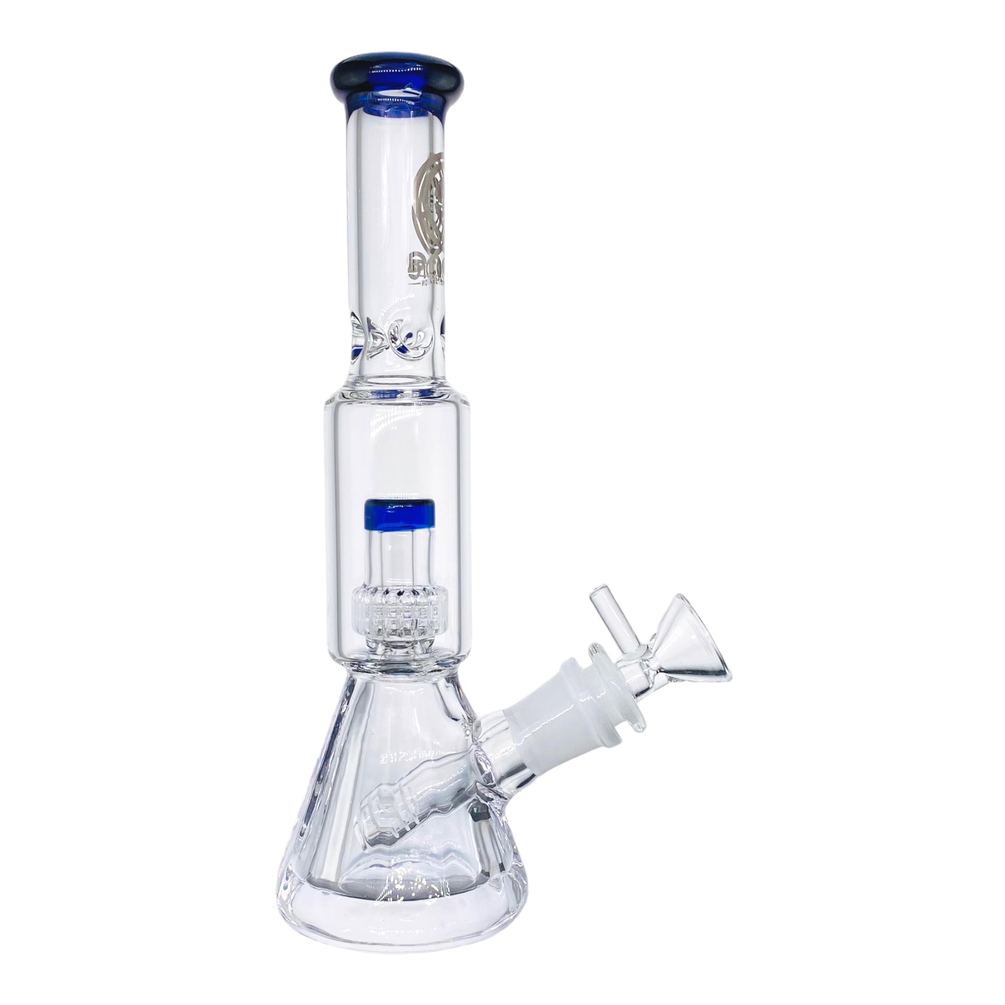 Encore Glass Small Beaker Base Bong With Perc & Extra Thick Base - Blue