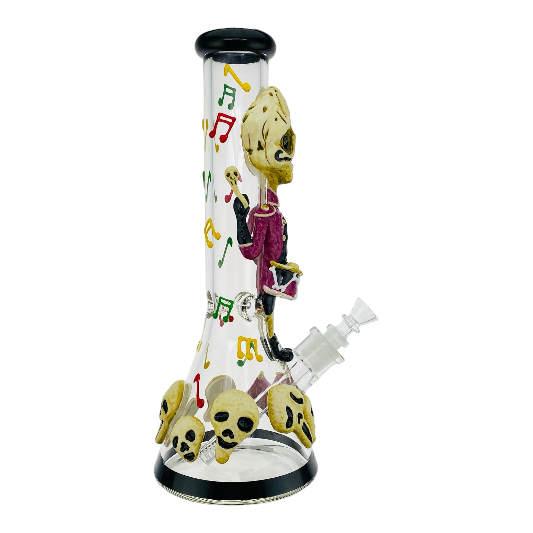 12 Inch Skeleton Drummer Boy Beaker Bong