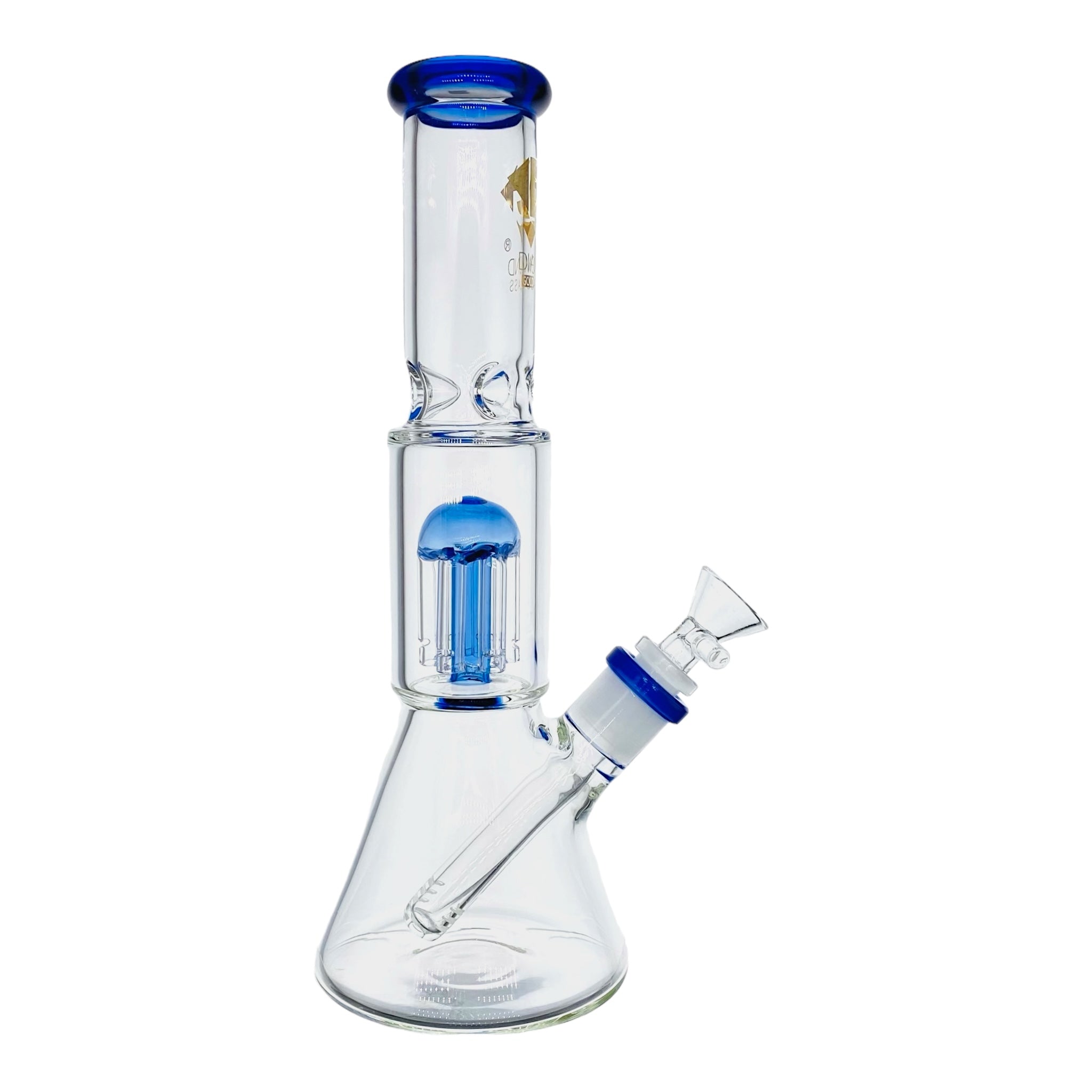 Diamond Glass Bong - Blue 11 Inch Beaker Bong With Tree Perc for sale