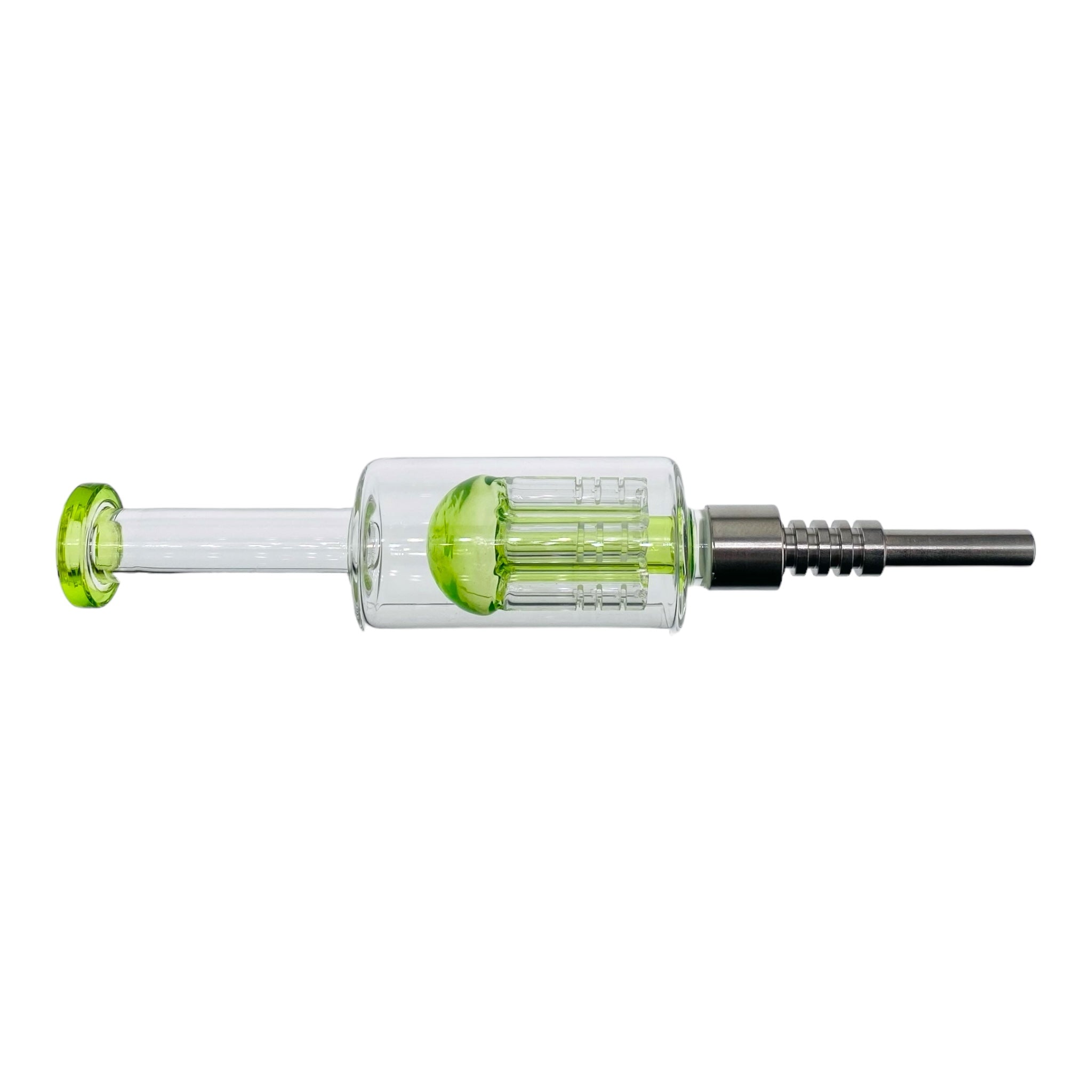 Small Nectar Collector With Green Tree Perc And Threaded Tip for sale
