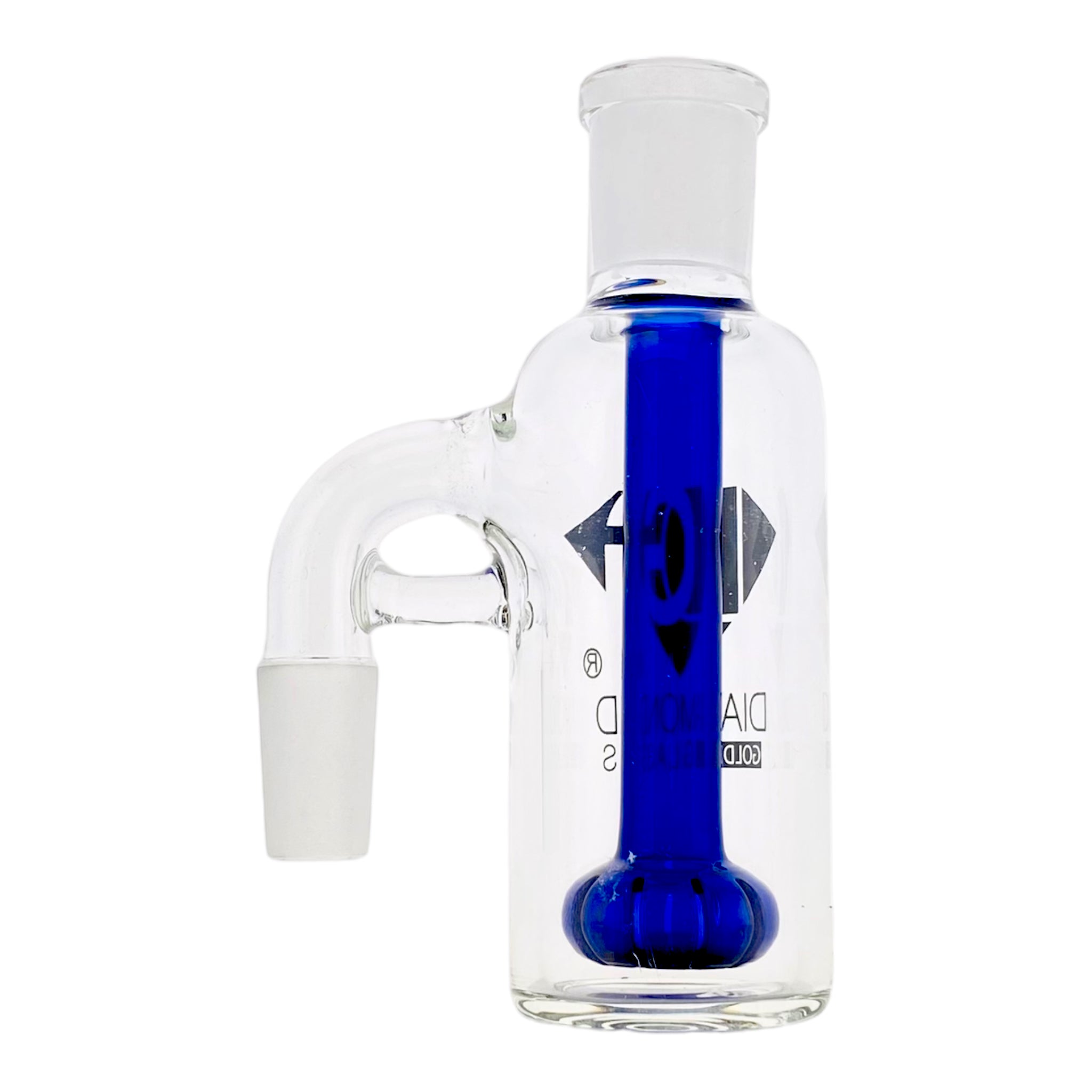 Diamond Glass - 14mm Ash Cathcer With 90 Degree Joint And Blue Shower Head Perc