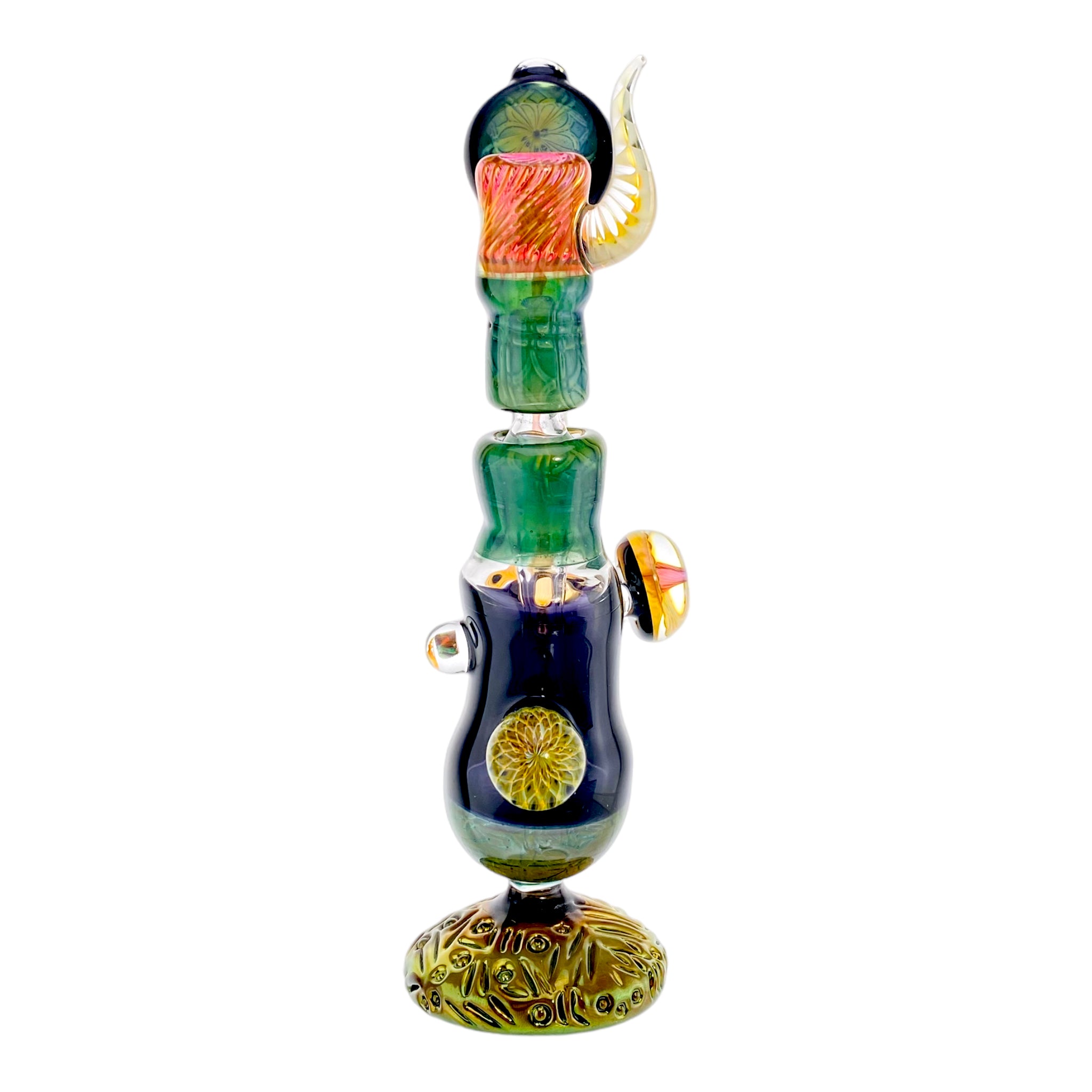 heady glass Seth B Glass - Stand Up Dab Rig With Opal And Implosion Marbles