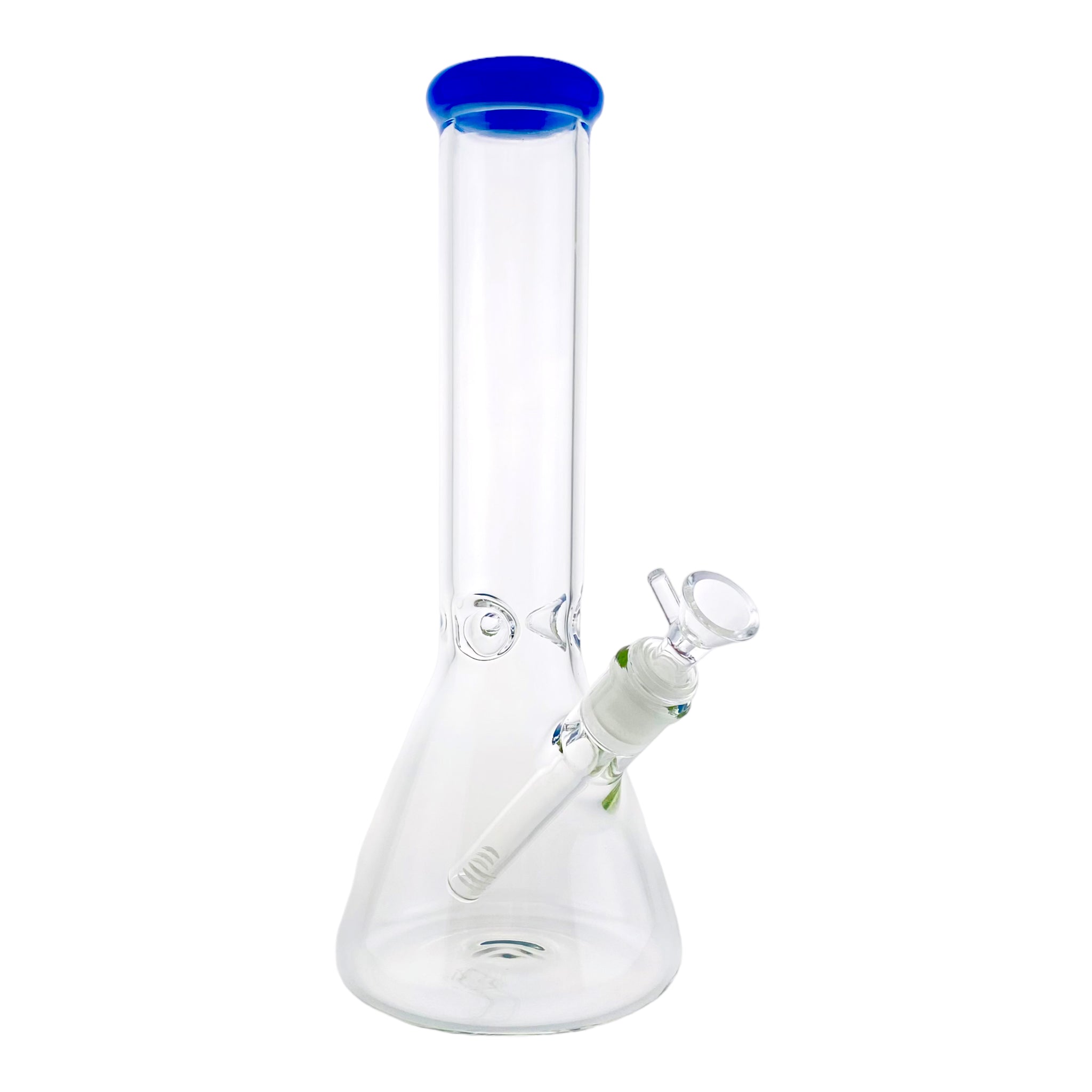 12 Inch Clear Beaker Bong With Blue Color Lip