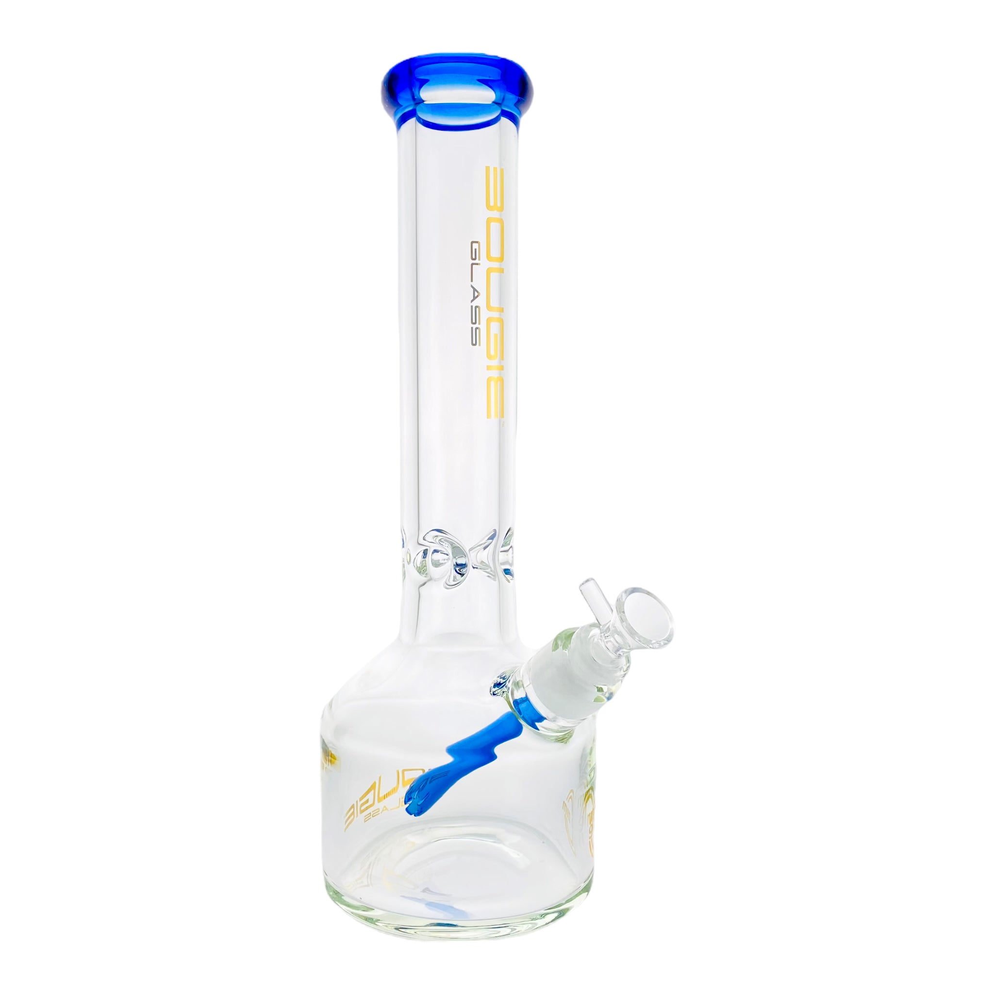 Bougie Glass - 9mm Thick Straight Cylinder Beaker Bong - Blue