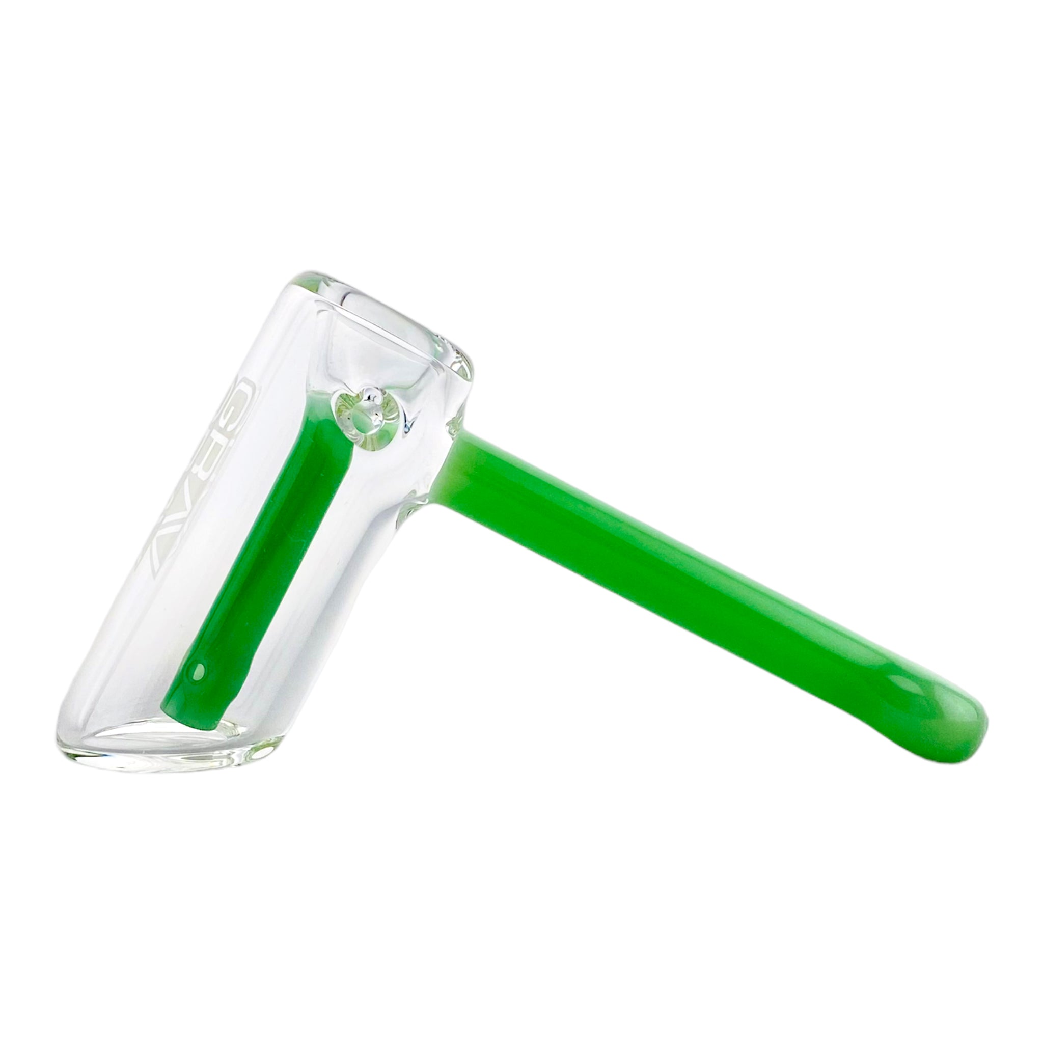 Grav Labs Bubbler Small Size With Green Mouthpiece and Downstem