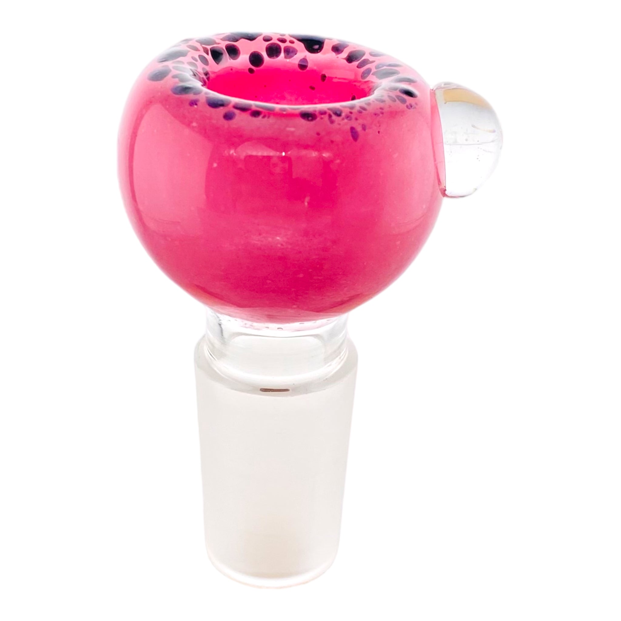 18mm Flower Bowl - Bubble With Frosted Rim Bong Bowl Piece - Pink
