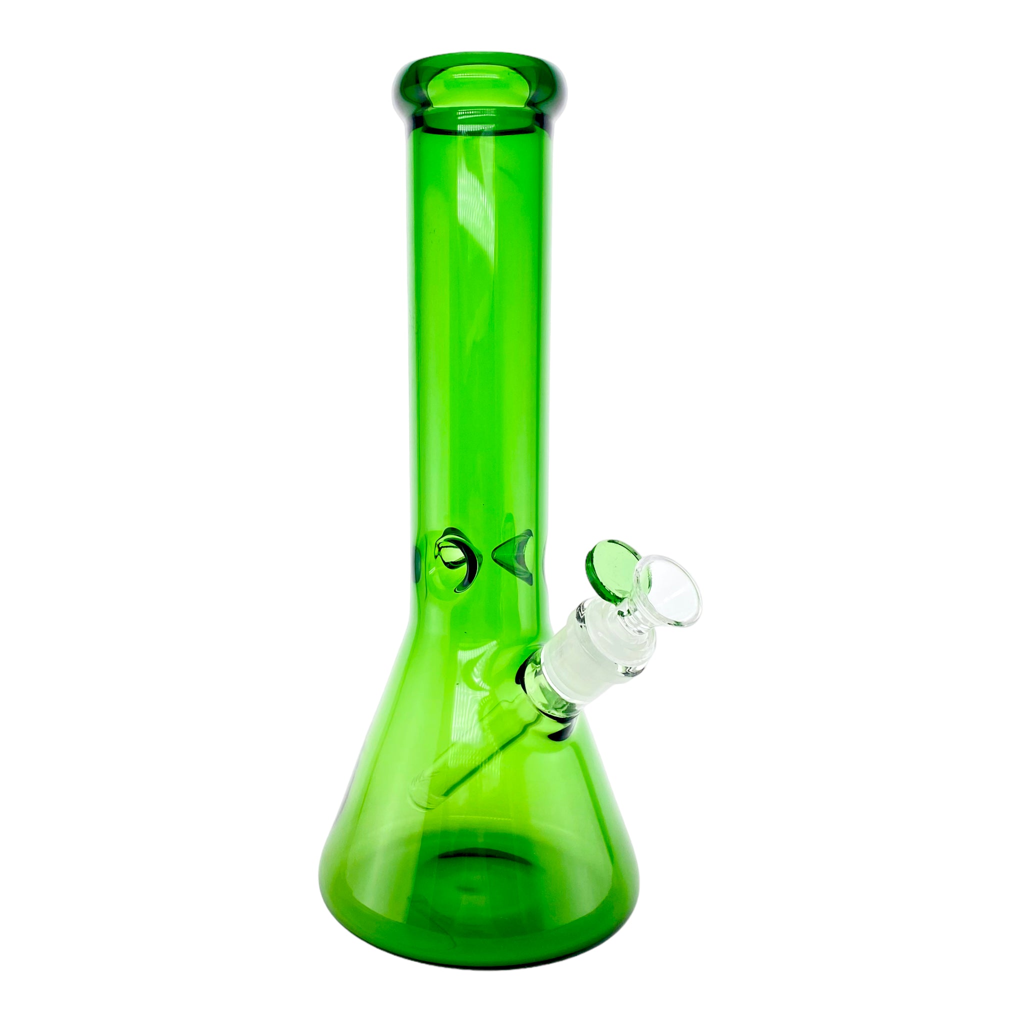 Green Glass Bong for weed 12 inches tall with 14mm bowl for sale