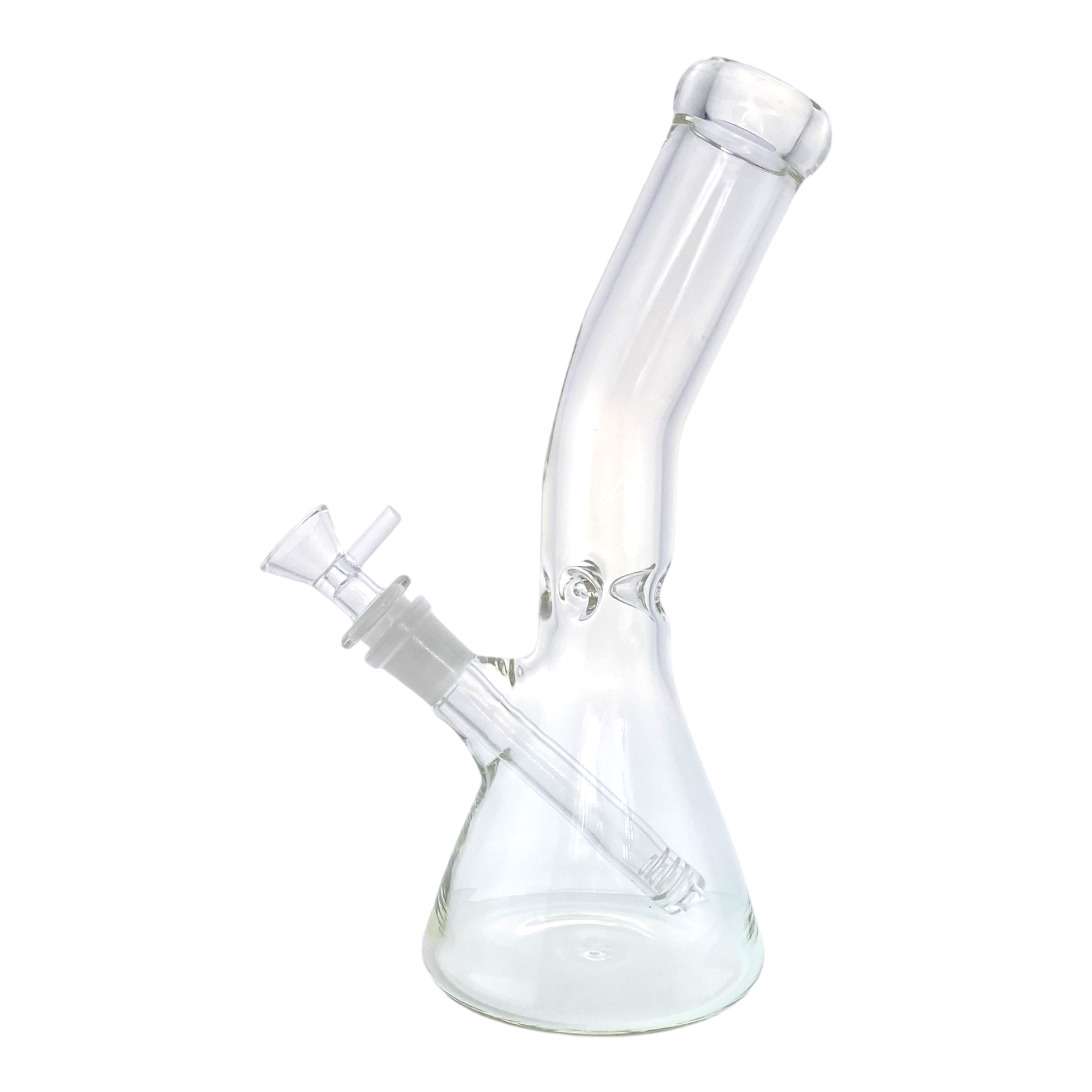 10 Inch Clear Beaker Glass Bong With Bent Neck