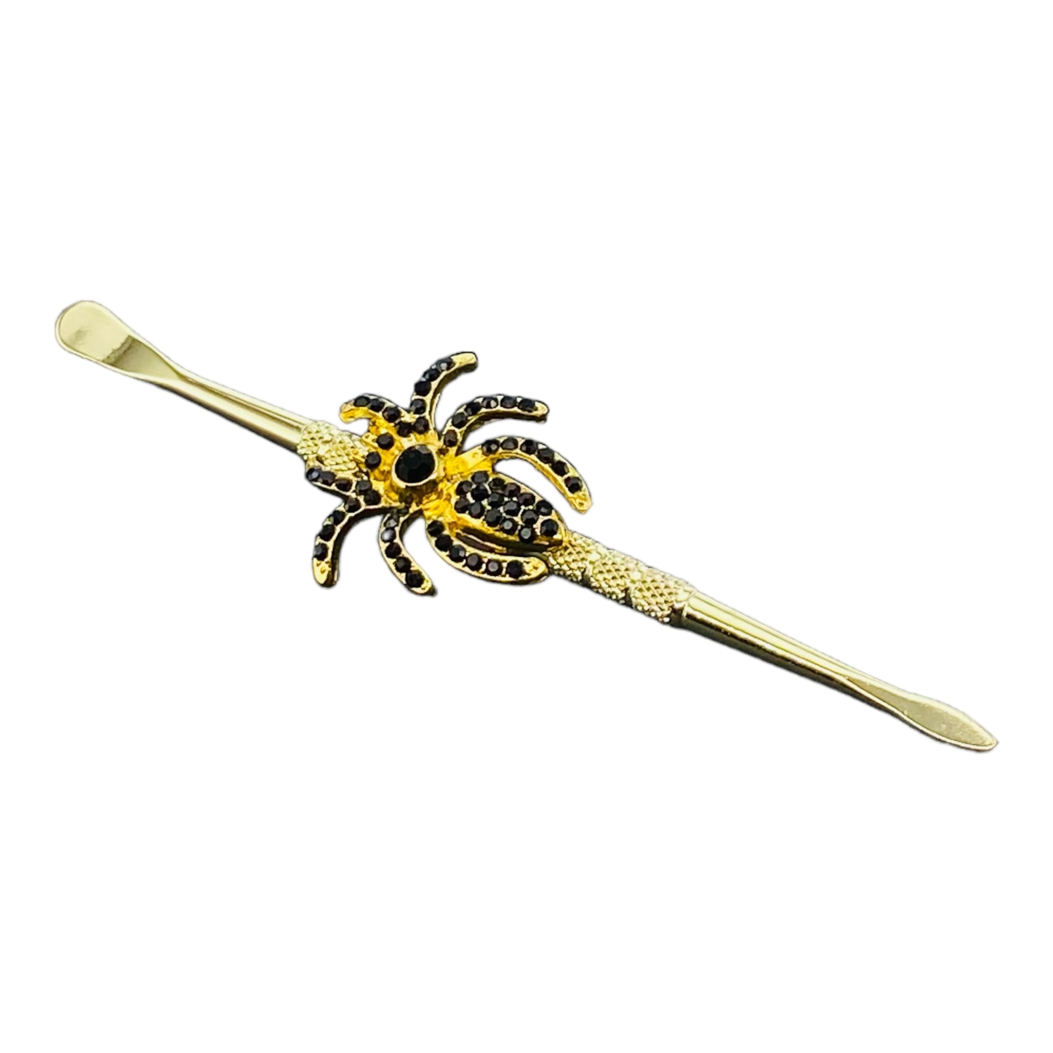 Bedazzled Spider Gold Paddle Scoop And Spear Point Dab Tool