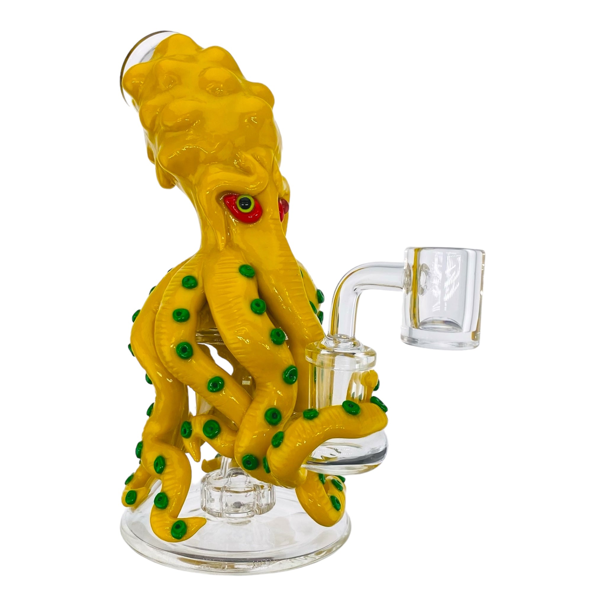 small dab rig with an octopus on it in yellow for sale