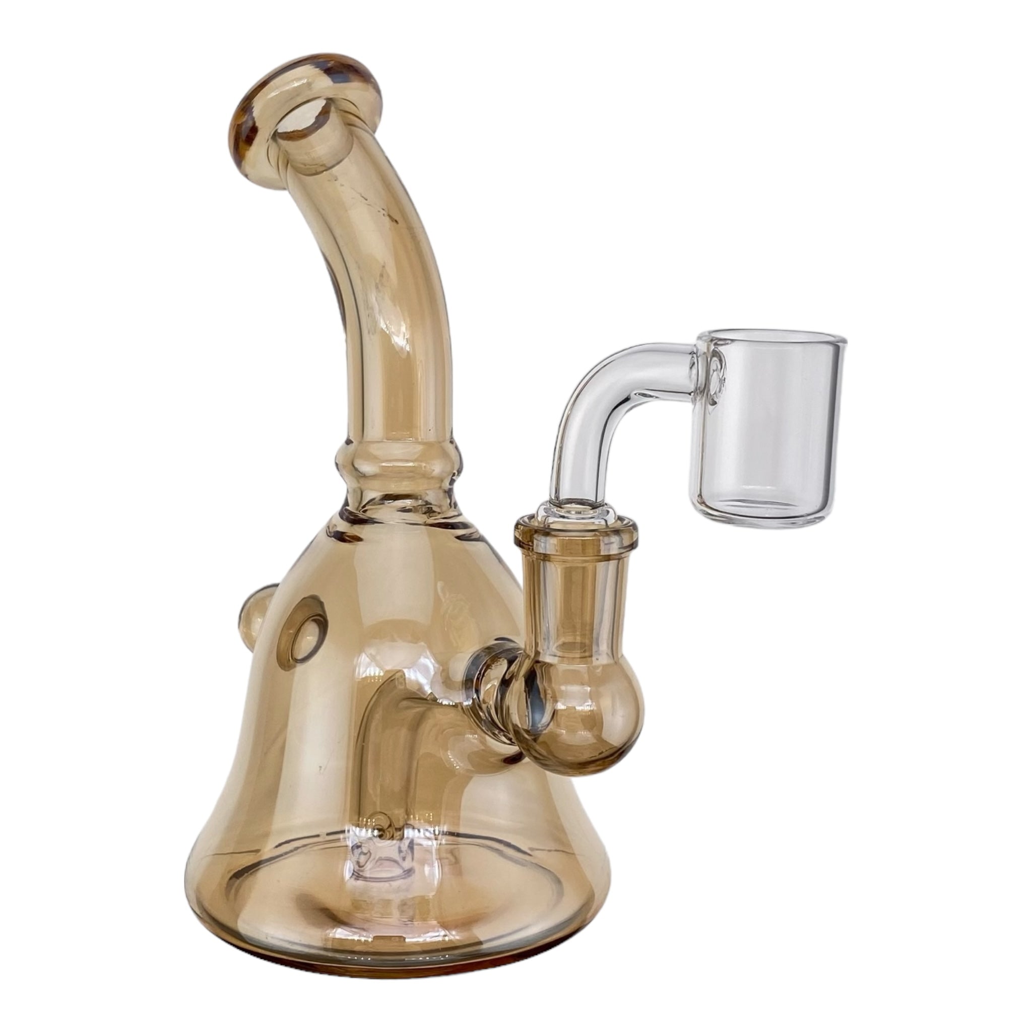 small and mini Small Metallic Amber Brown Dab Rig great for a travel dab rig