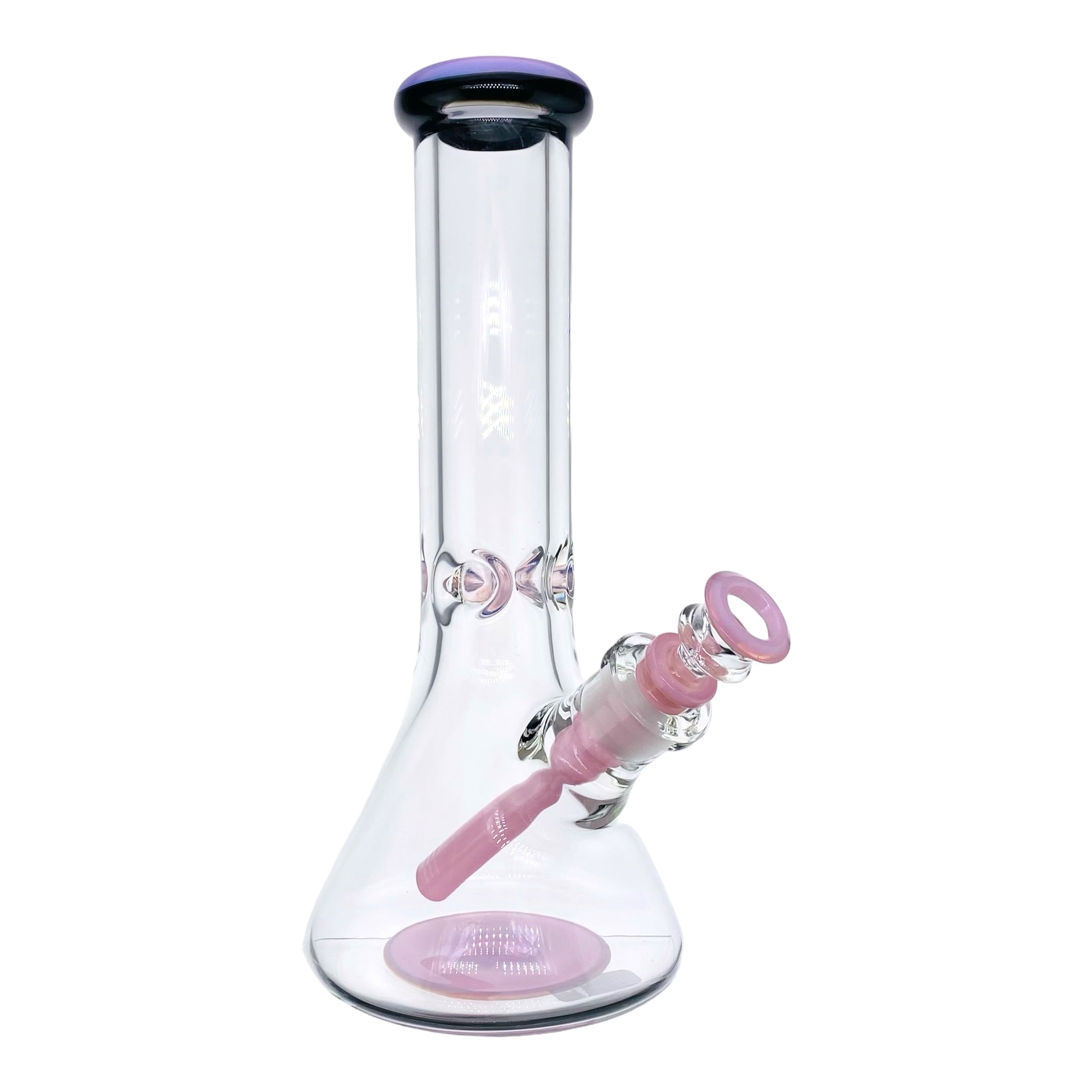 cute and girly 9mm Thick Pink And Black Two Tone Beaker Bong for sale