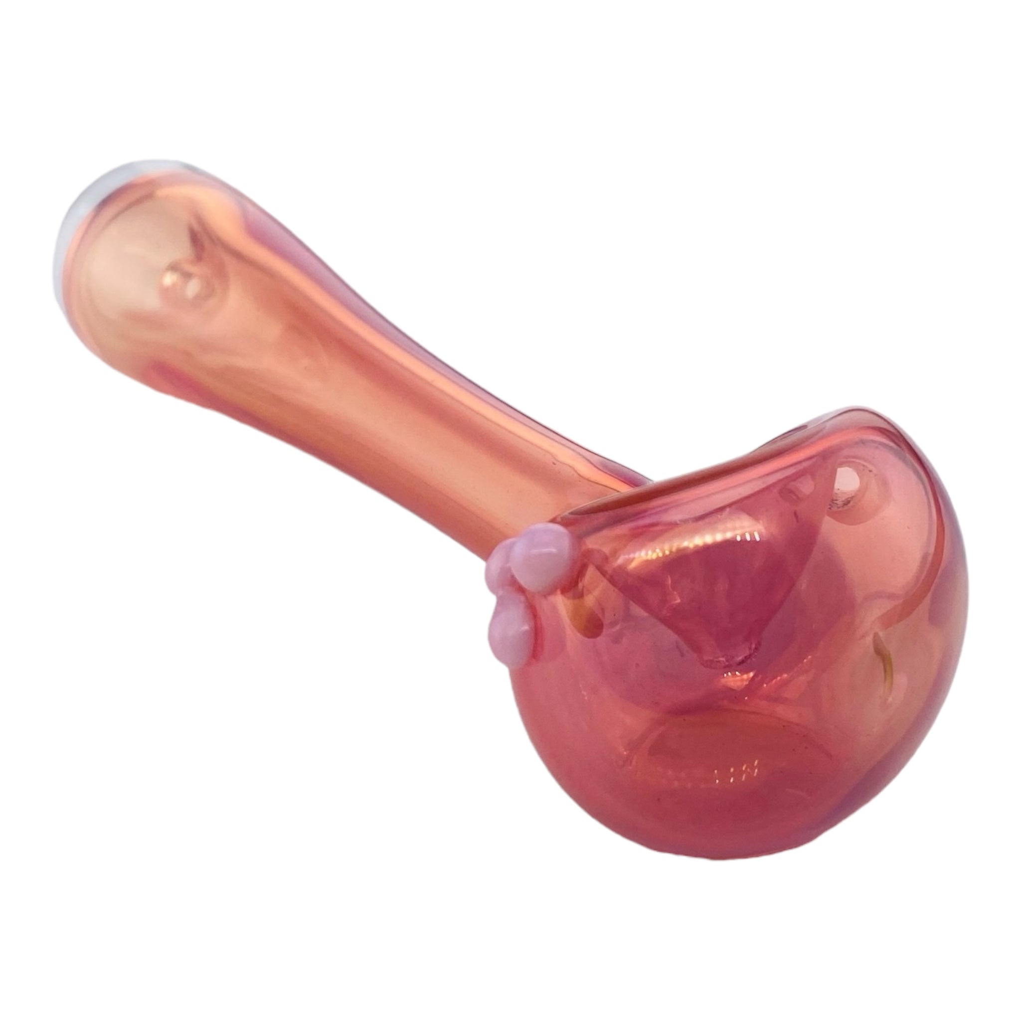 Pink Gold Fumed Glass Hand Pipe With Push In Mouthpiece