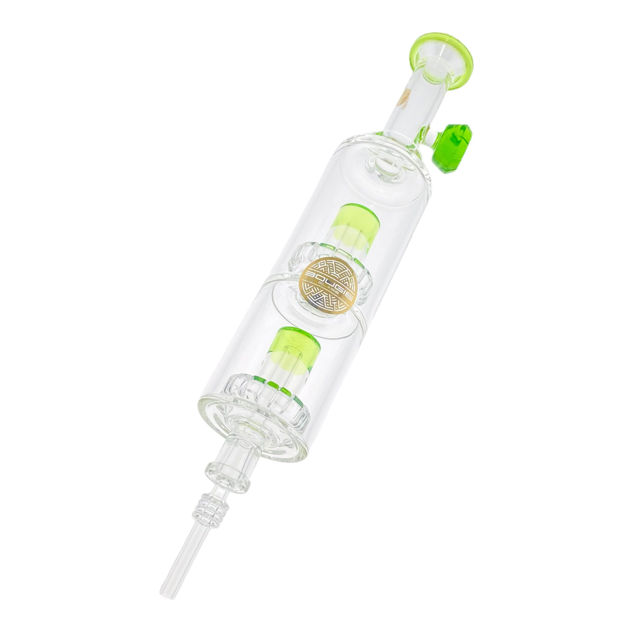 best Bougie Glass - Extra Large Nectar Collector With Double Green Bell Perc