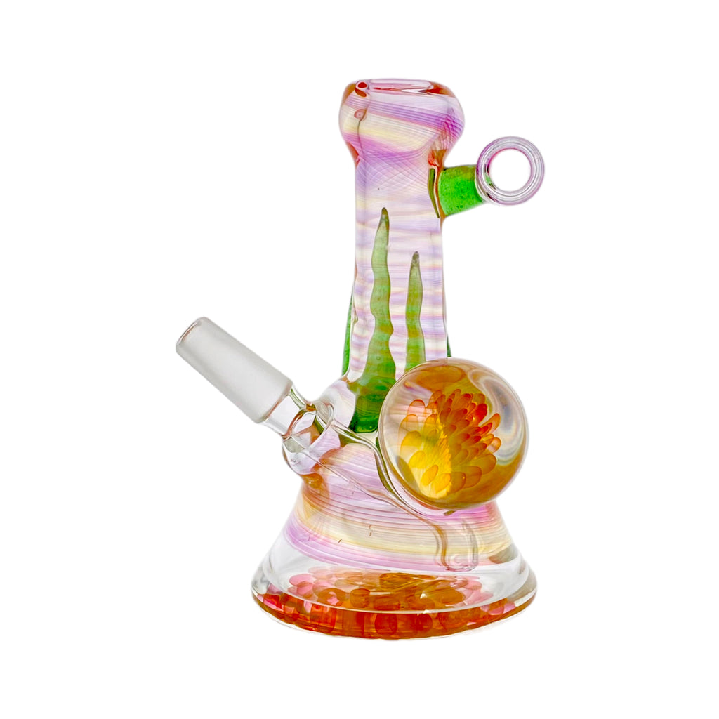 10mm Pendant Dab Rig With Fuming Twist And Green Horns