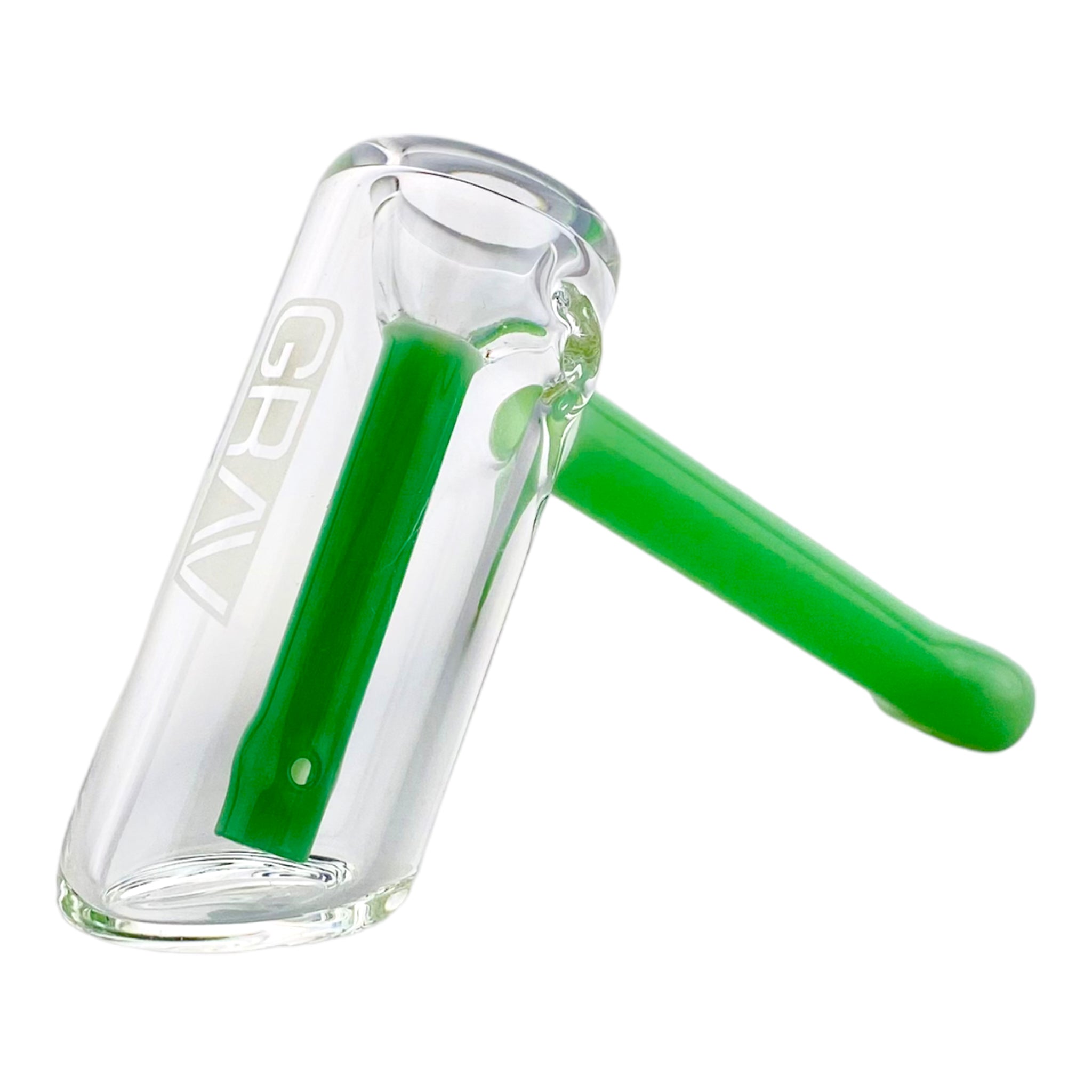 Grav Labs Bubbler Small Size With Green Mouthpiece and Downstem