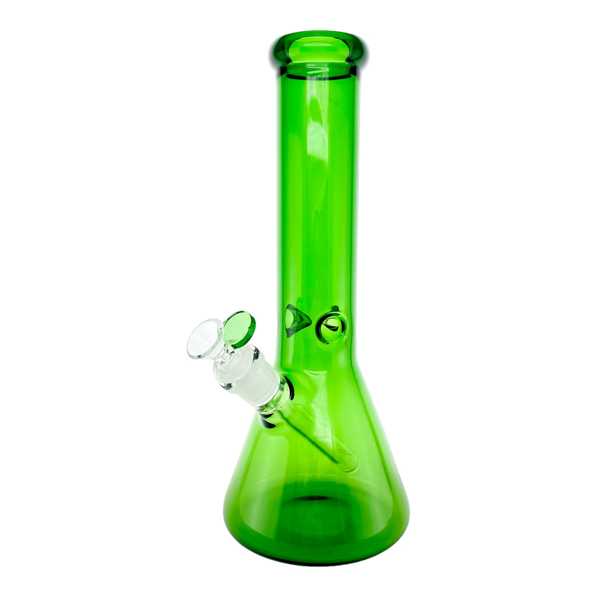 Green Glass Bong for weed 12 inches tall with 14mm bowl for sale