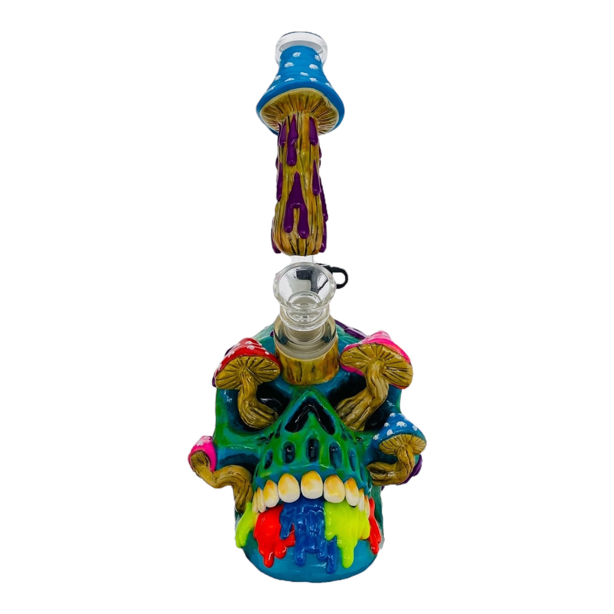 cute and girly Skull Bong With Mushrooms And Removeable Mouthpiece for sale