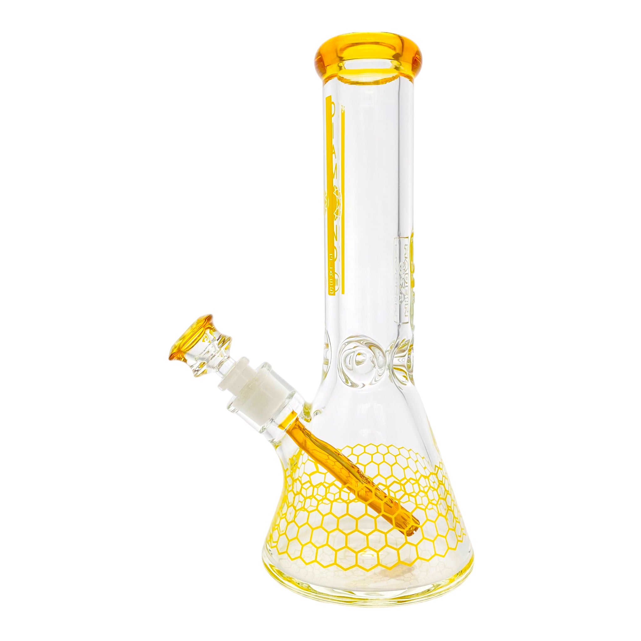 Diamond Glass - 12 Inch Beaker With Amber Yellow Honeycomb 9mm Thick