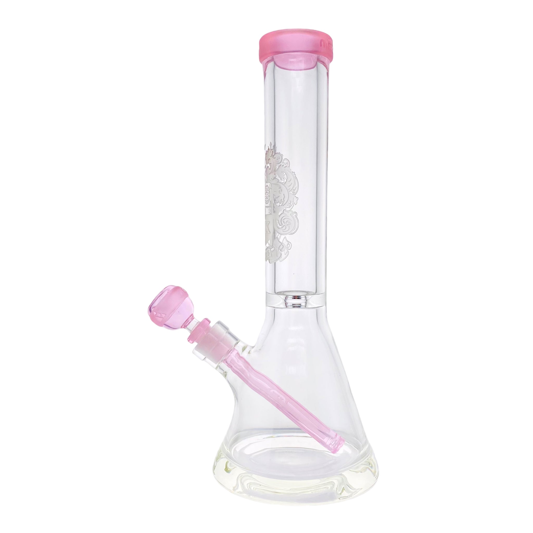 Milkyway Glass - 14 Inch Pink Coat Of Arms Glass Beaker Bong