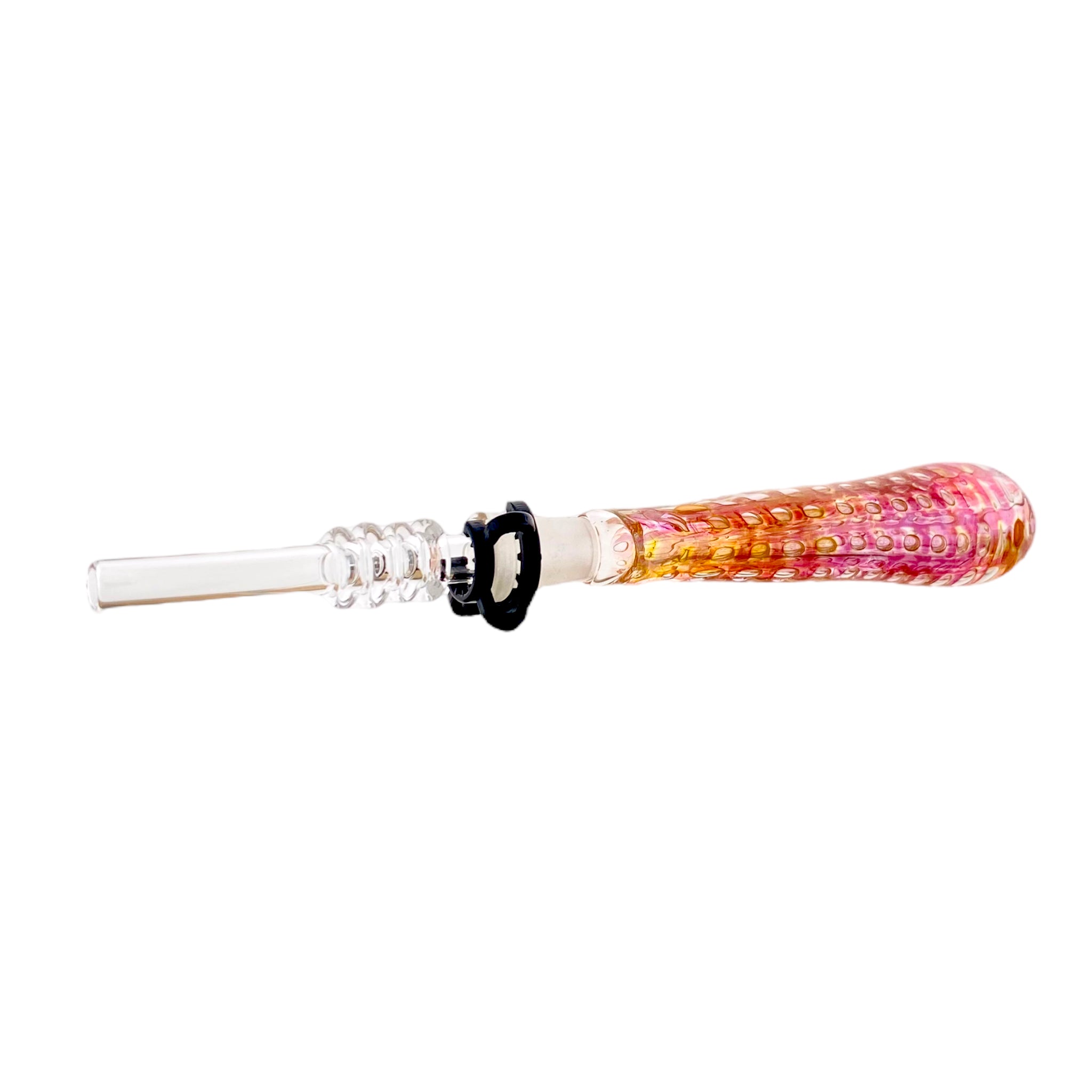 10mm Nectar Collector - Gold Fume With Air Trap Bubbles With 10mm Quartz Tip