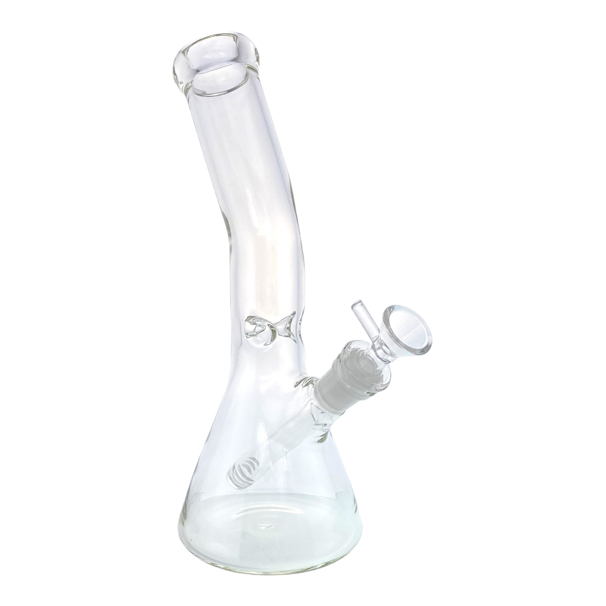 10 Inch Clear Beaker Glass Bong With Bent Neck