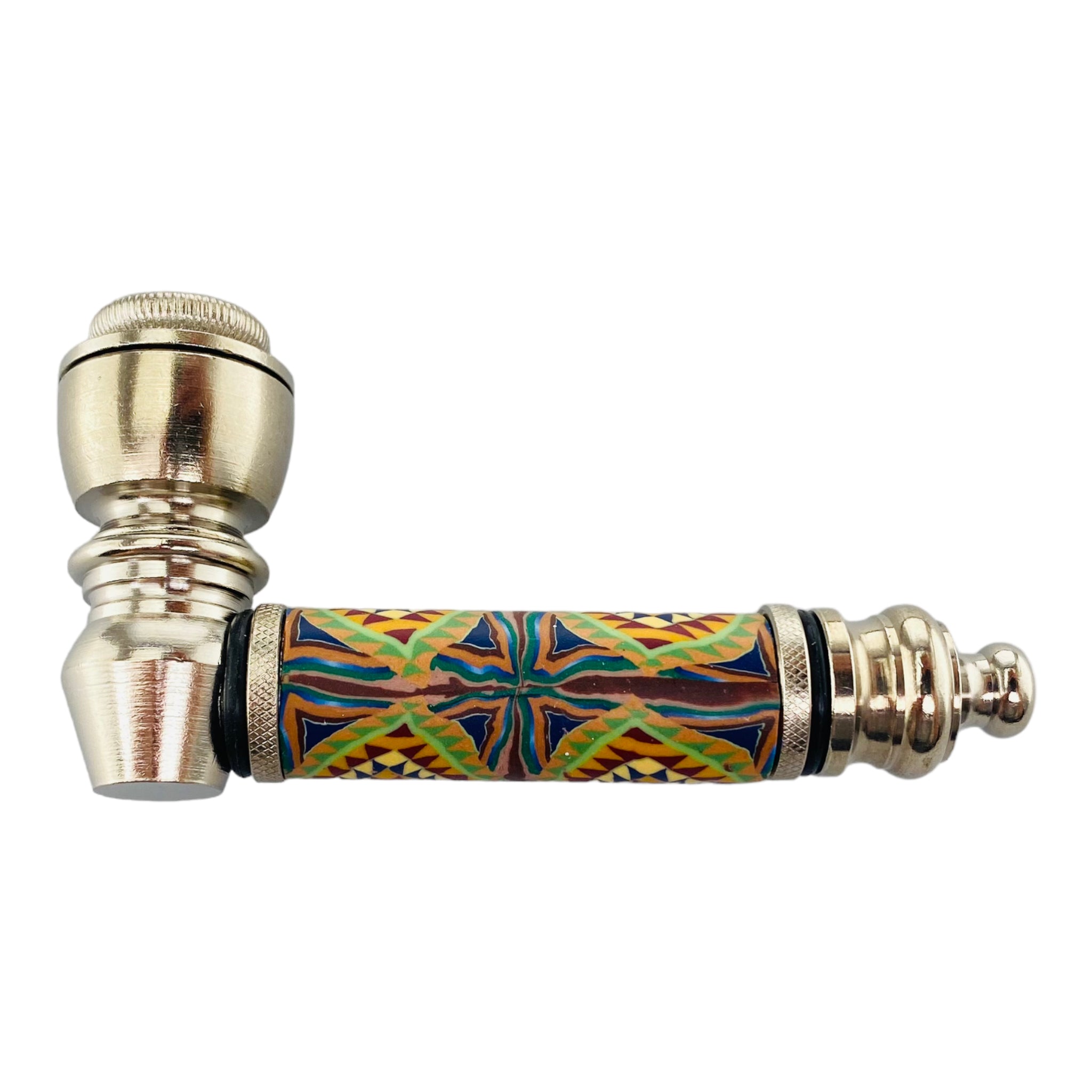 er Chrome smoking Hand Pipe With Sacred Geometry