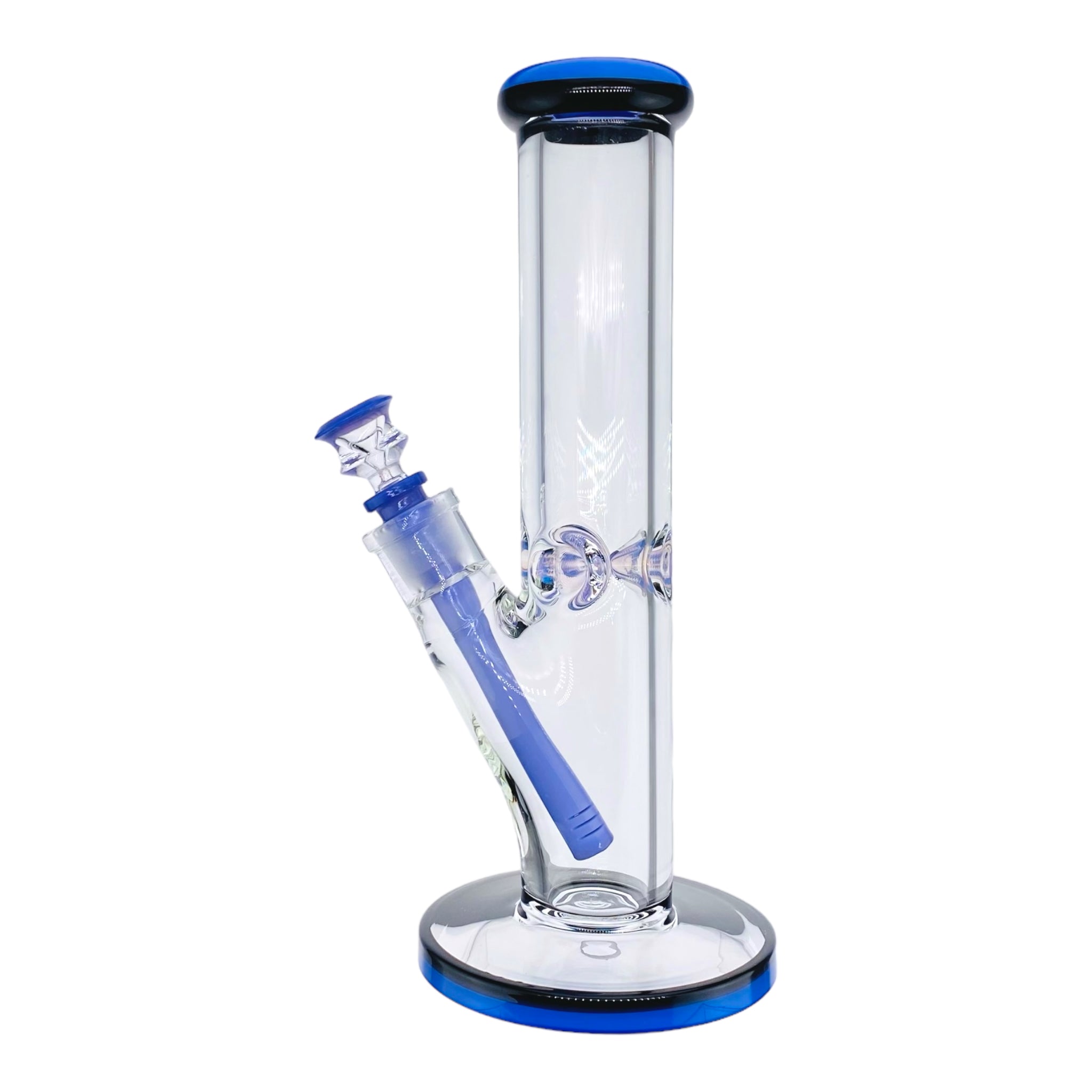 9mm Thick Purple And Black Two Tone Straight Tube Bong