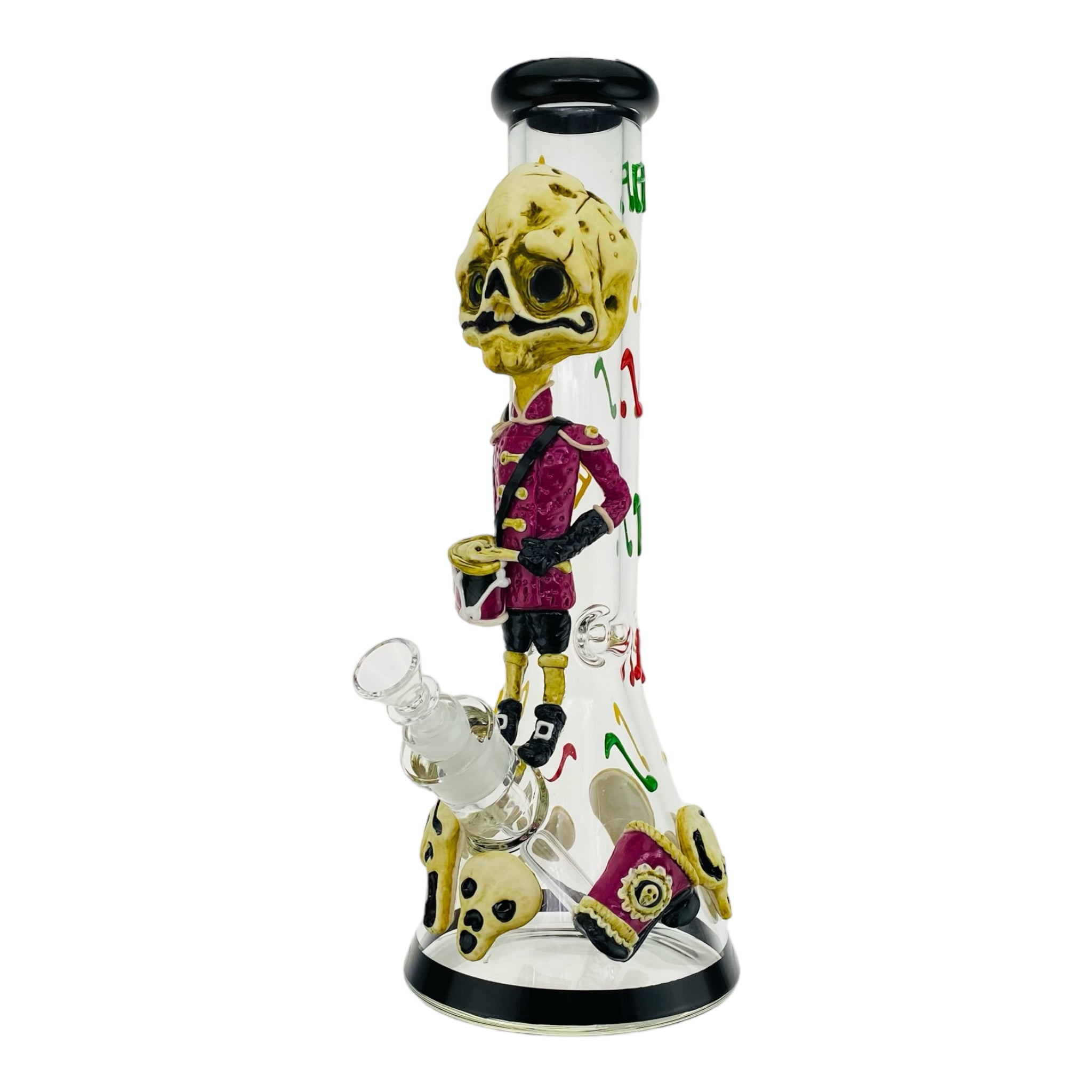 12 Inch Skeleton Drummer Boy Beaker Bong