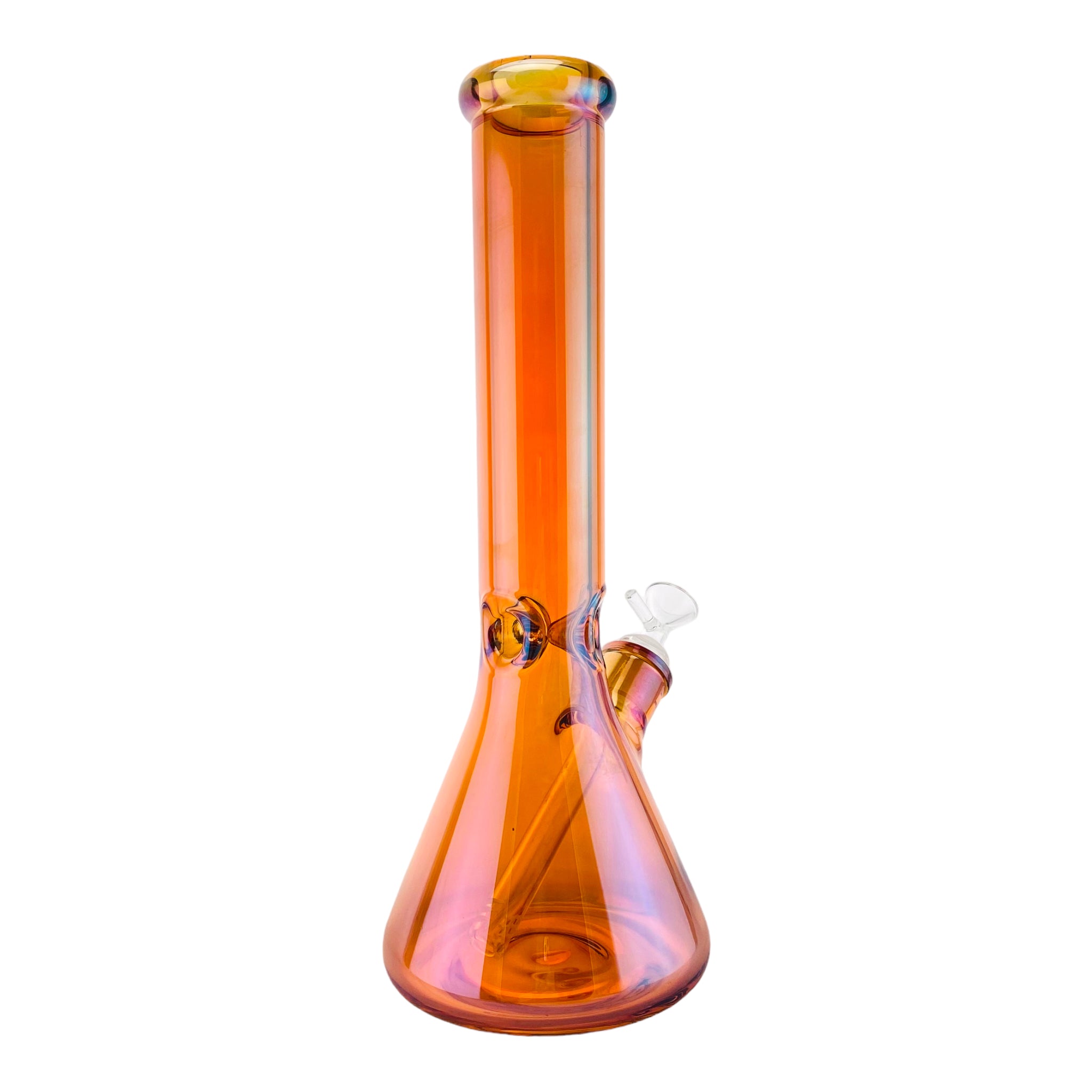 9mm Thick Amber Brown Beaker Bong With Reflective Coating