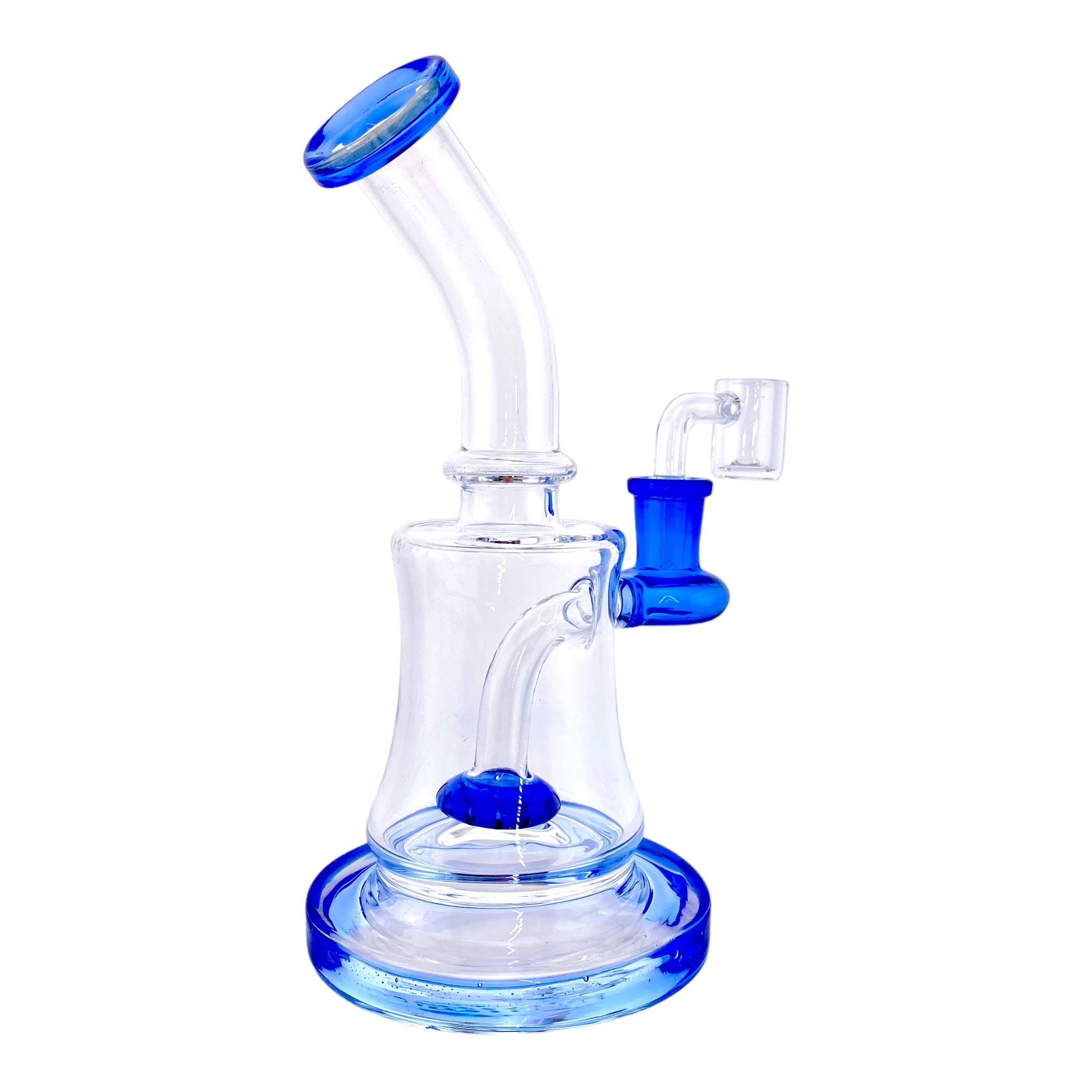 Small Clear Dab Rig With Blue Showerhead Perc
