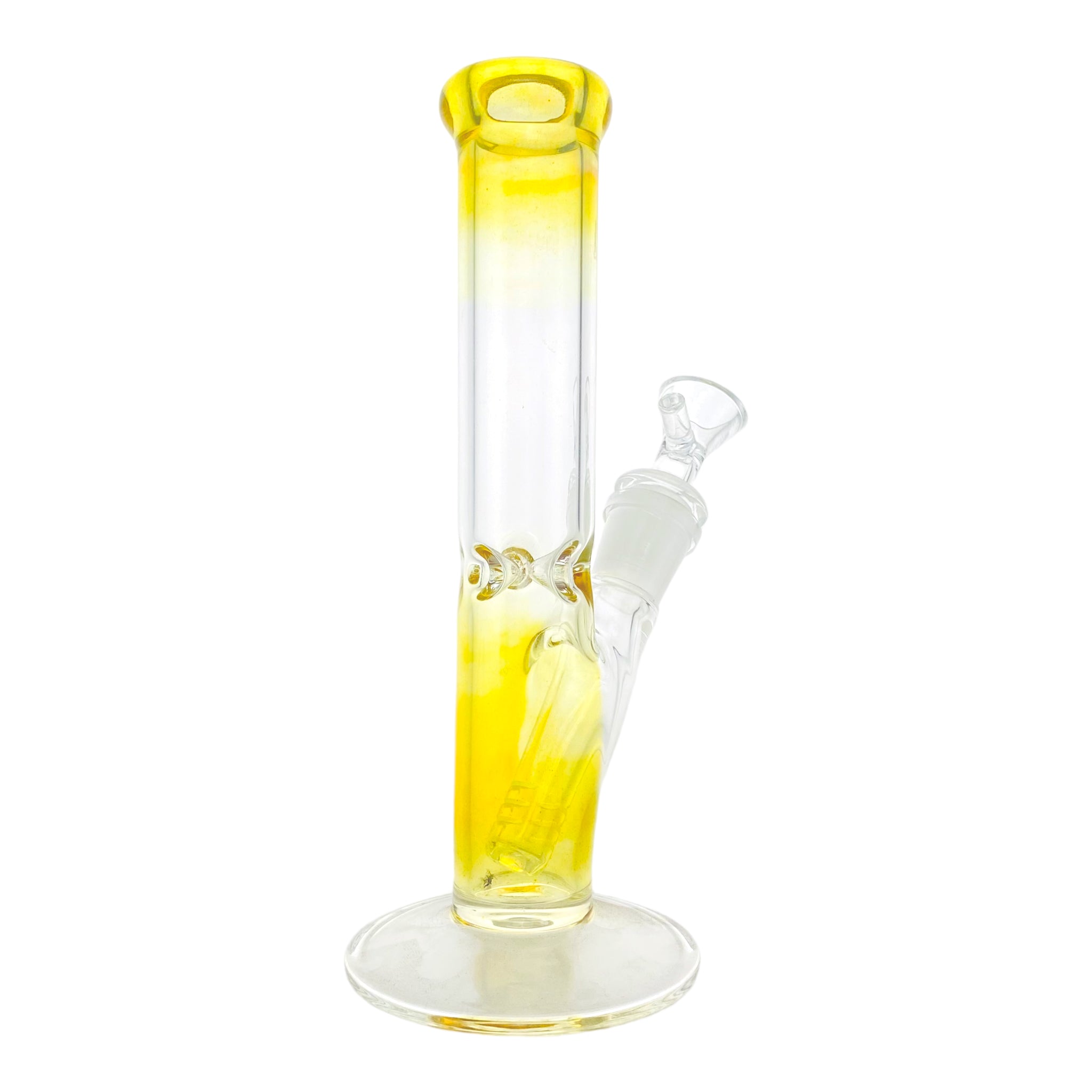 8 Inch Straight Glass Bong With Silver Fume