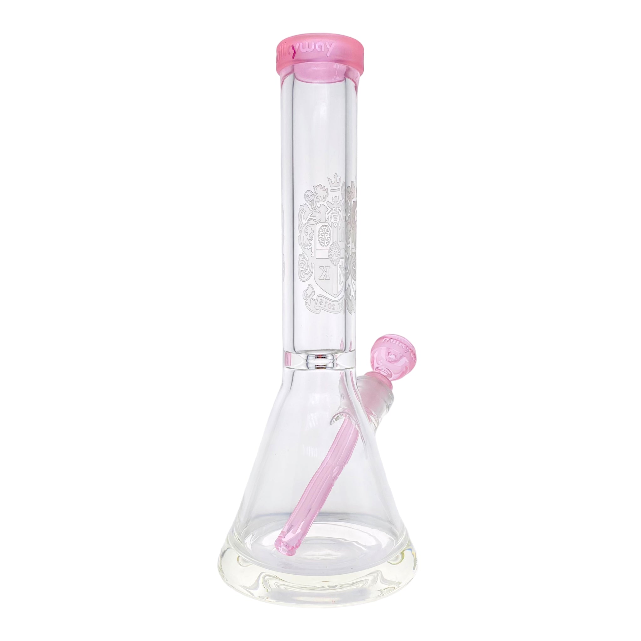 Milkyway Glass - 14 Inch Pink Coat Of Arms Glass Beaker Bong
