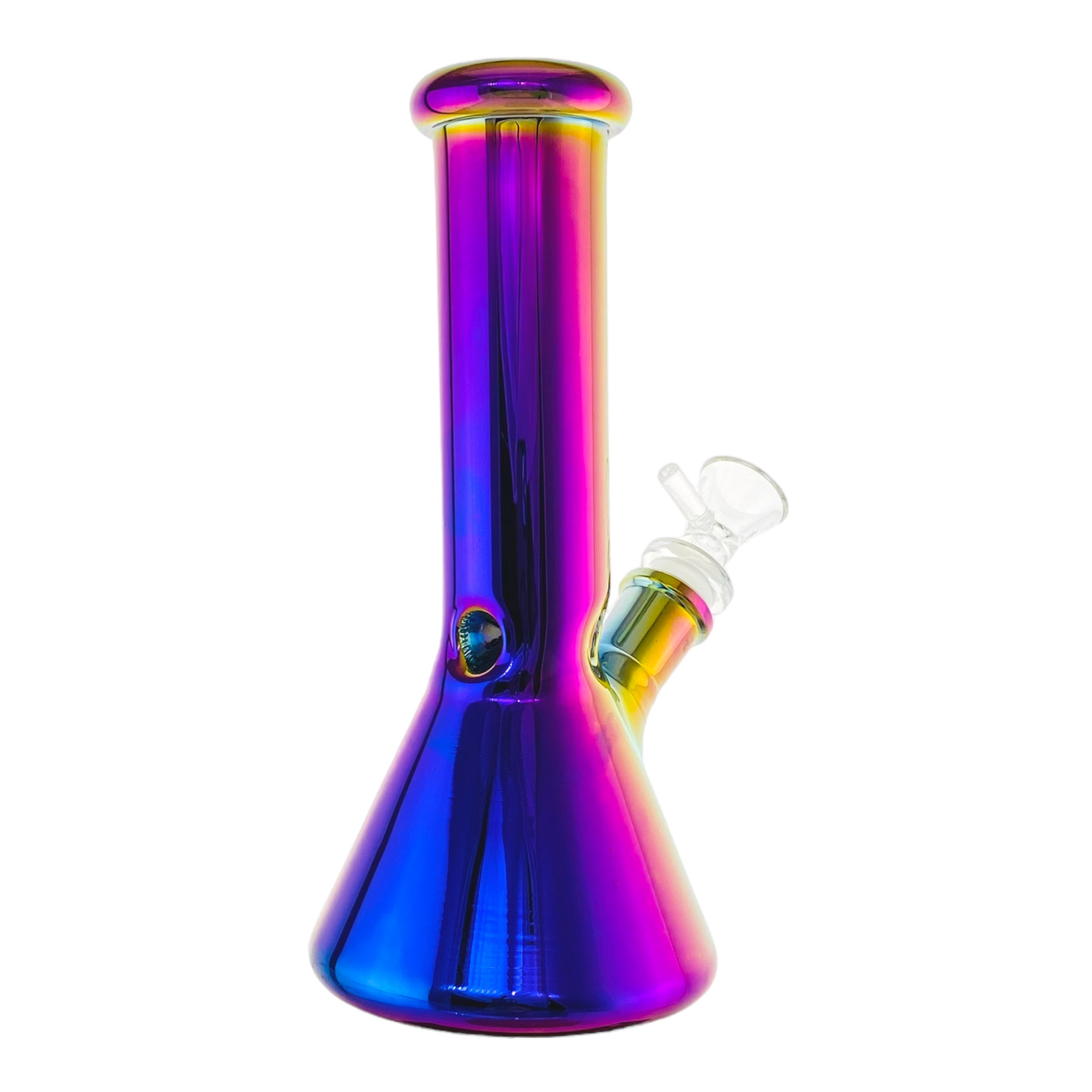 8 Inch Purple Rainbow Metallic Beaker Bong