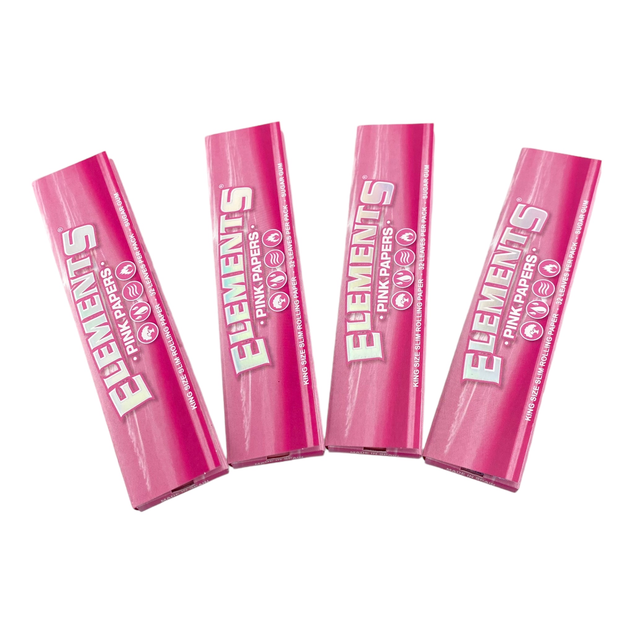 Elements Pink King Size Slim Papers 4 Packs