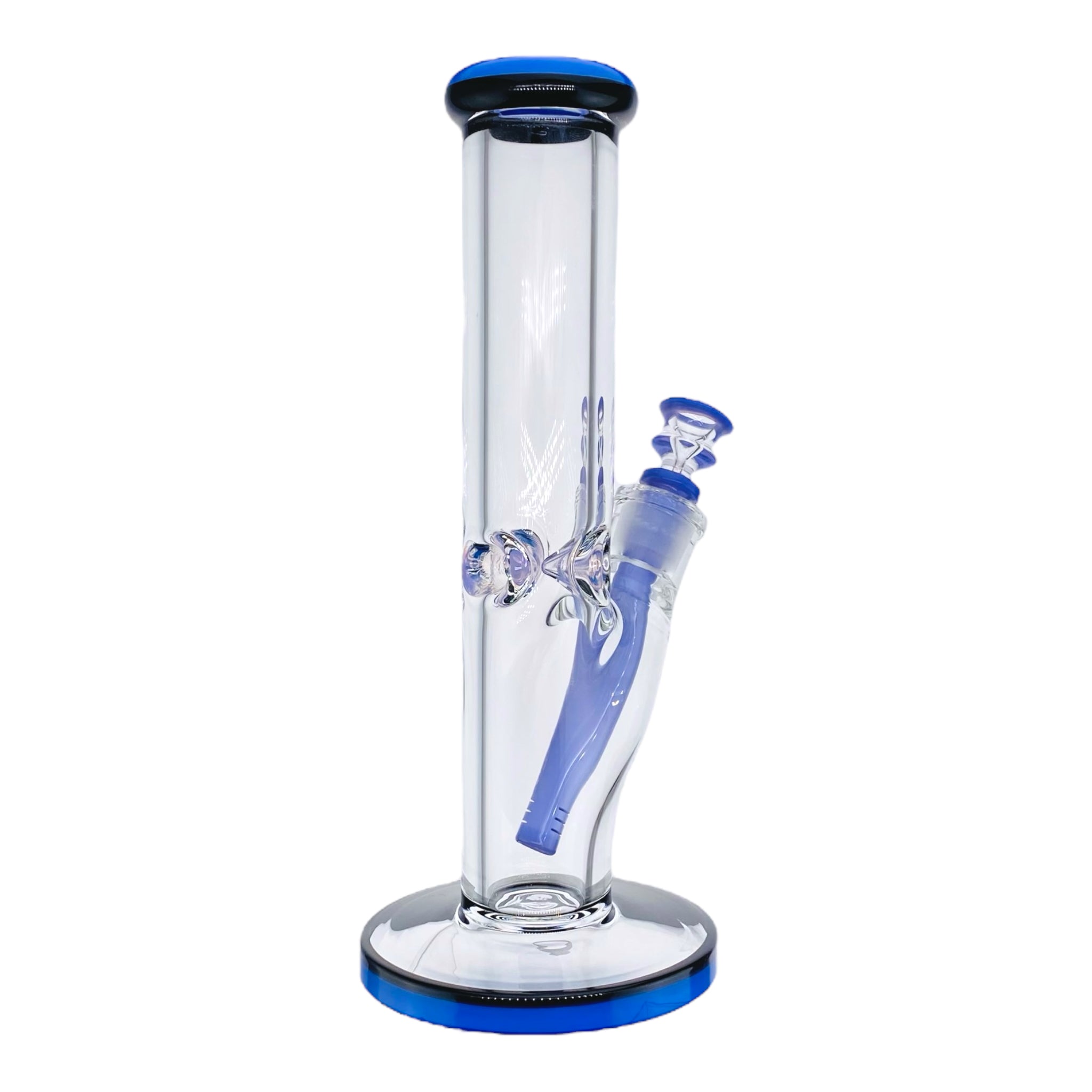 9mm Thick Purple And Black Two Tone Straight Tube Bong
