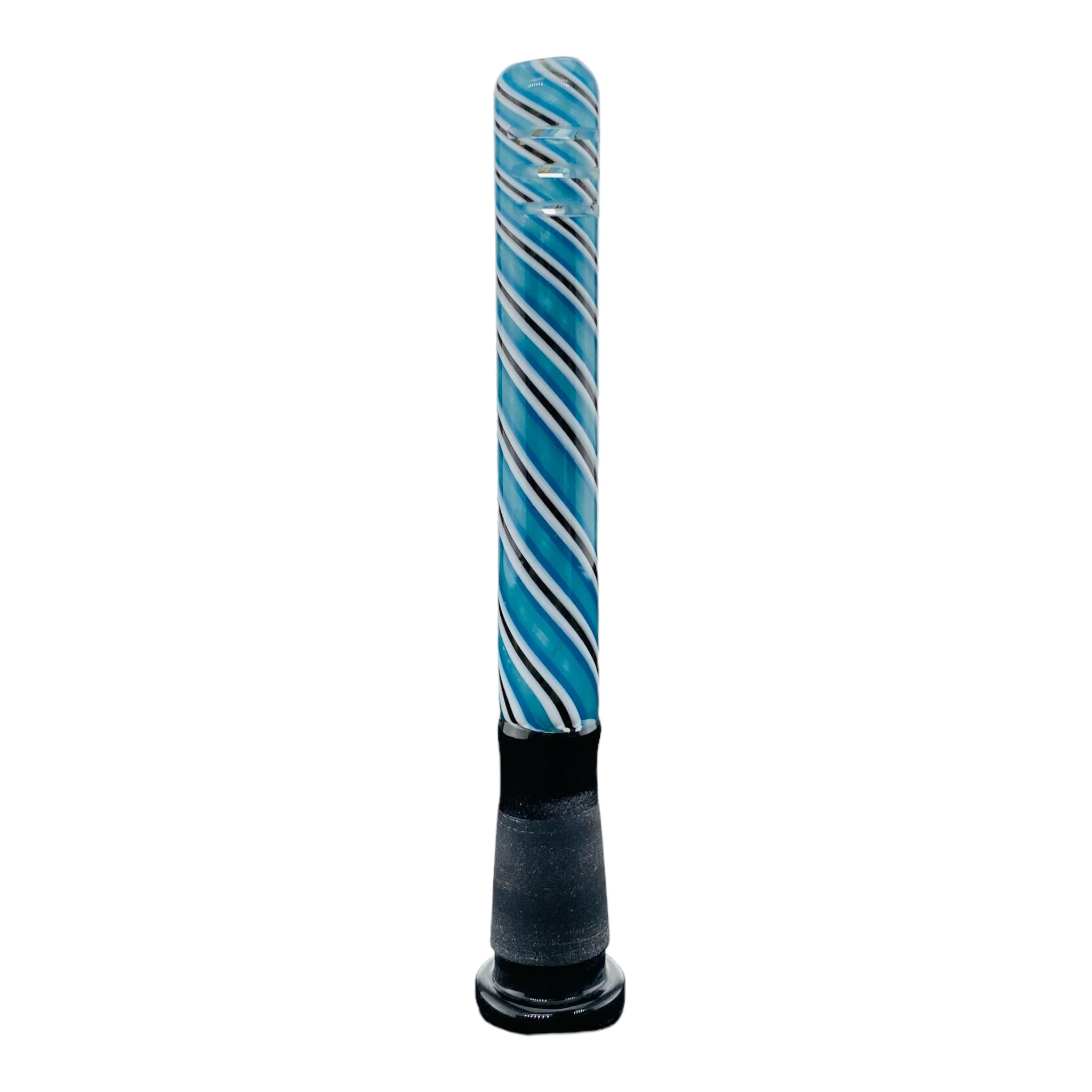 4 Inch 14mm - 10mm Downstem For Glass Bong With Blue And White Linework