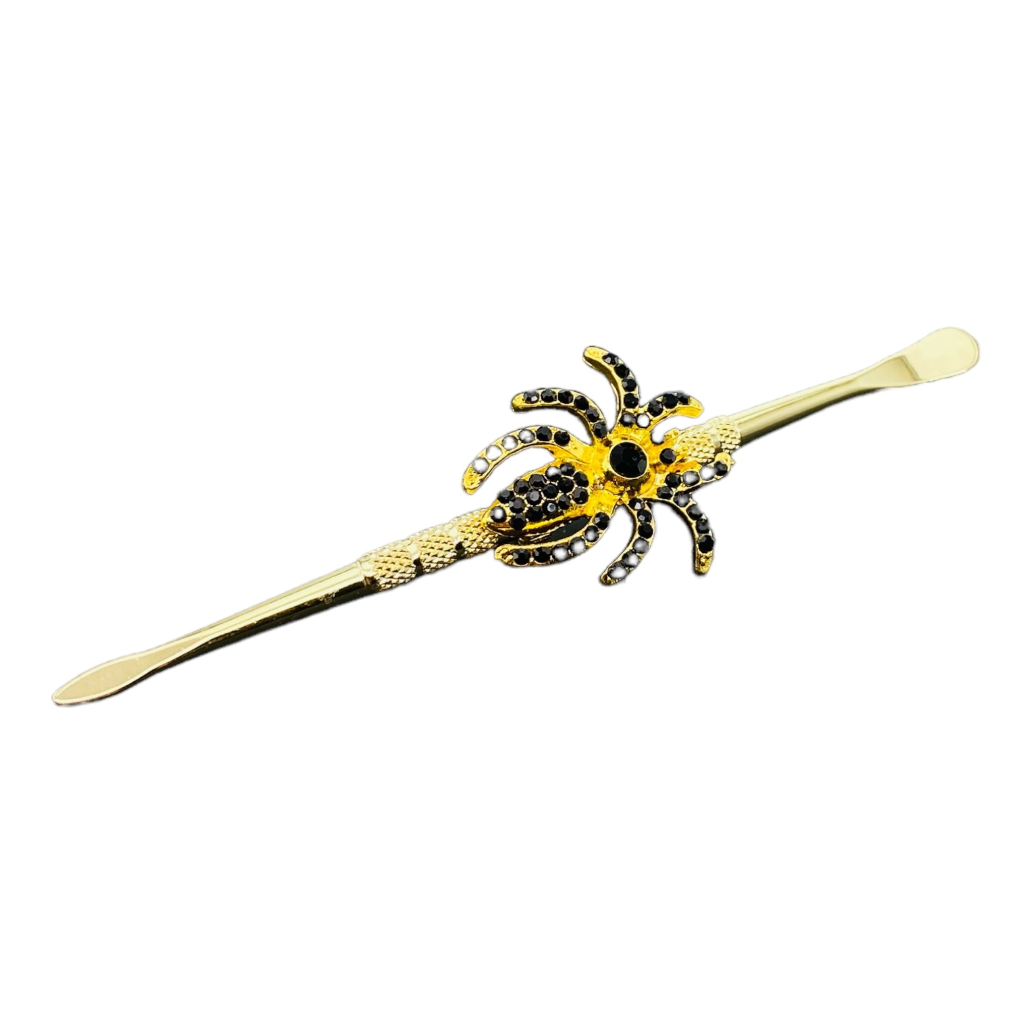 Bedazzled Spider Gold Paddle Scoop And Spear Point Dab Tool