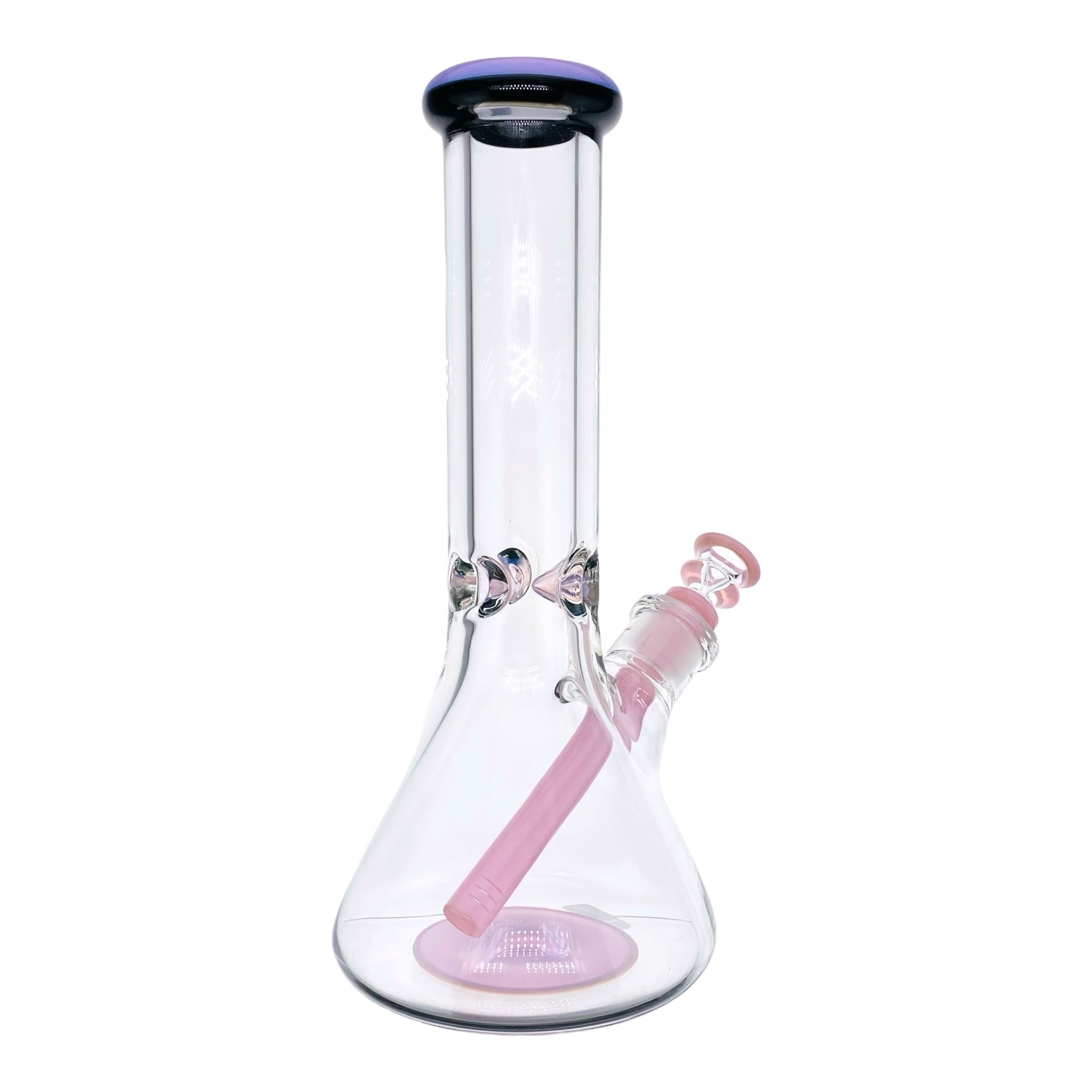 cute and girly 9mm Thick Pink And Black Two Tone Beaker Bong for sale