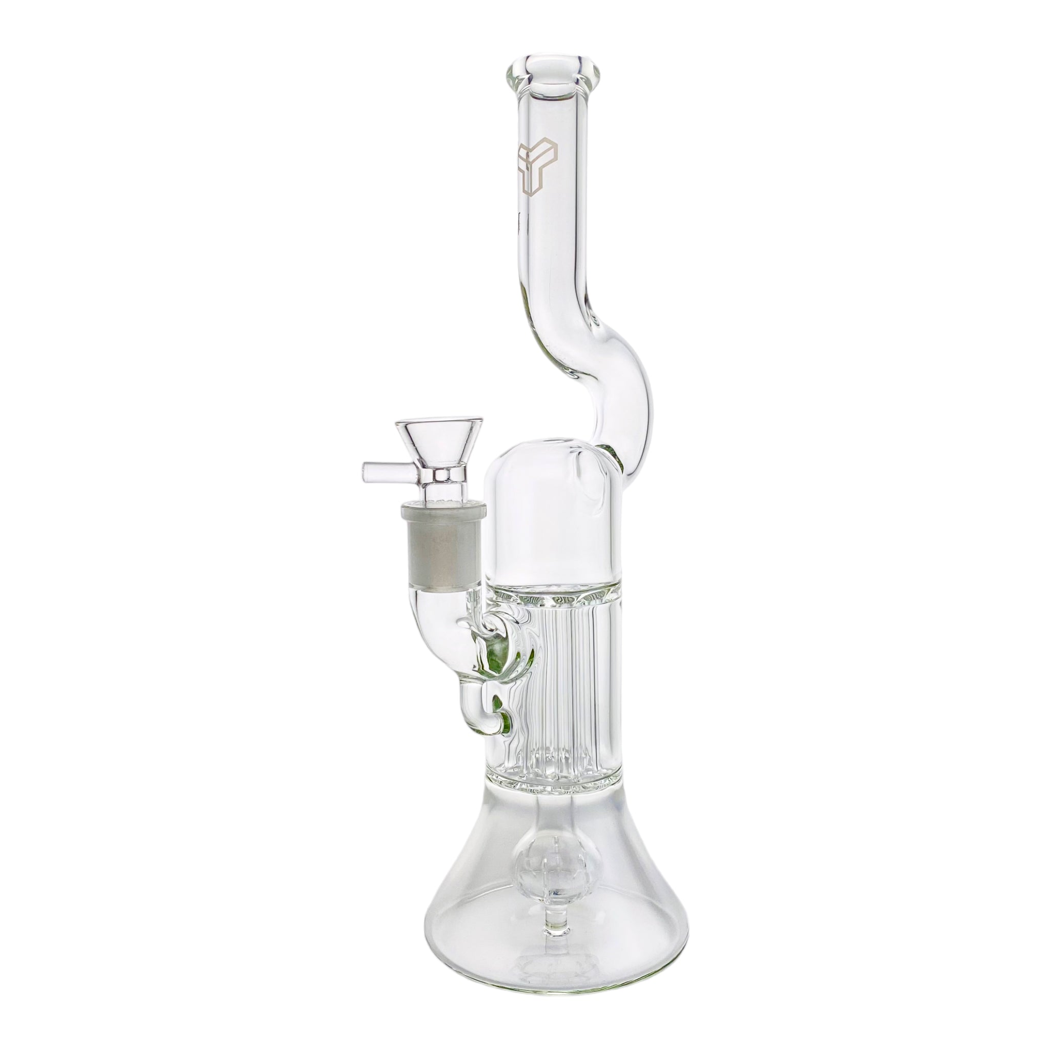 Deluxe Glass - Clear Crown To peyote Pillar Perc Glass Bong