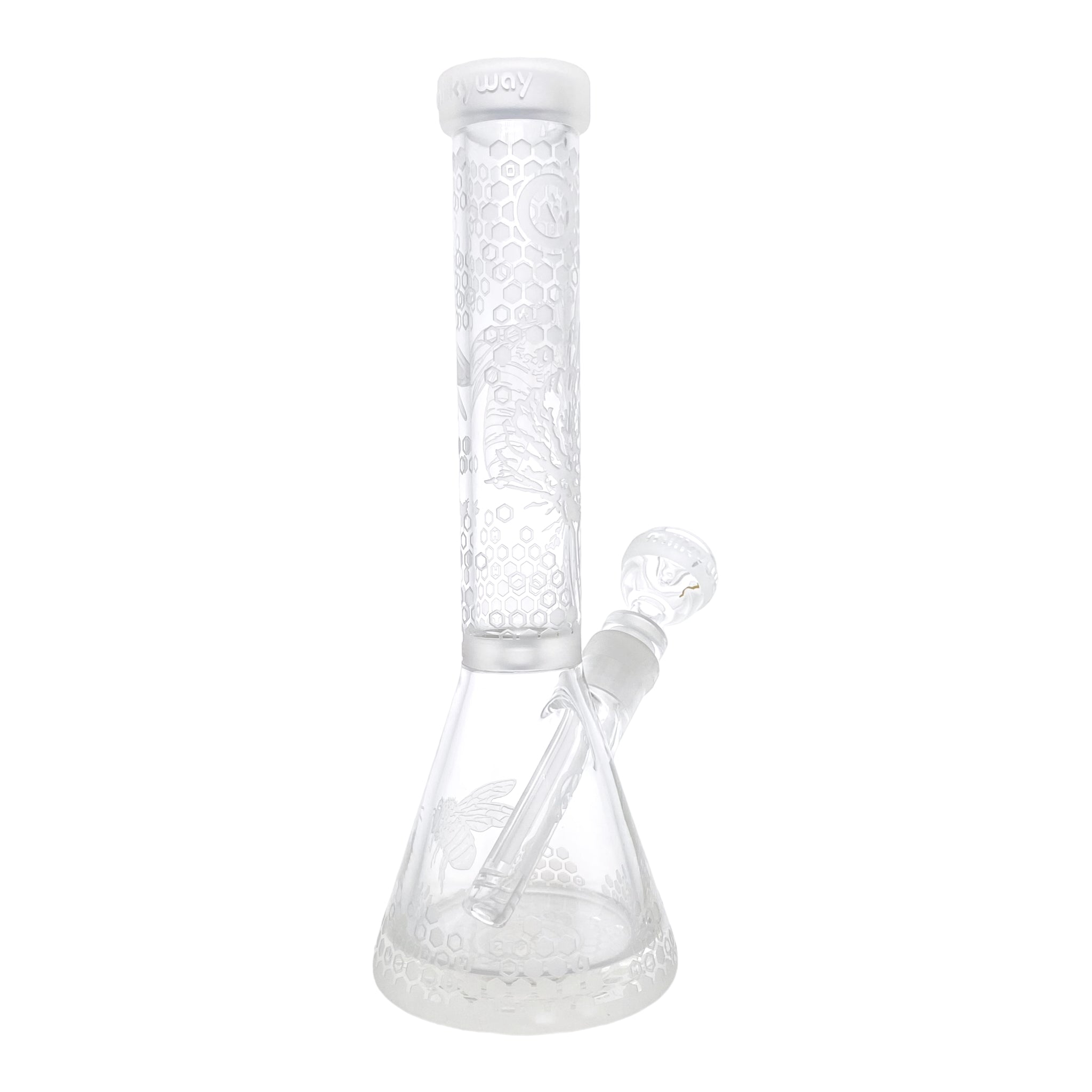 Milkyway Glass - 11 Inch Sandblasted Mini Bee Apiary Beaker Base Bong