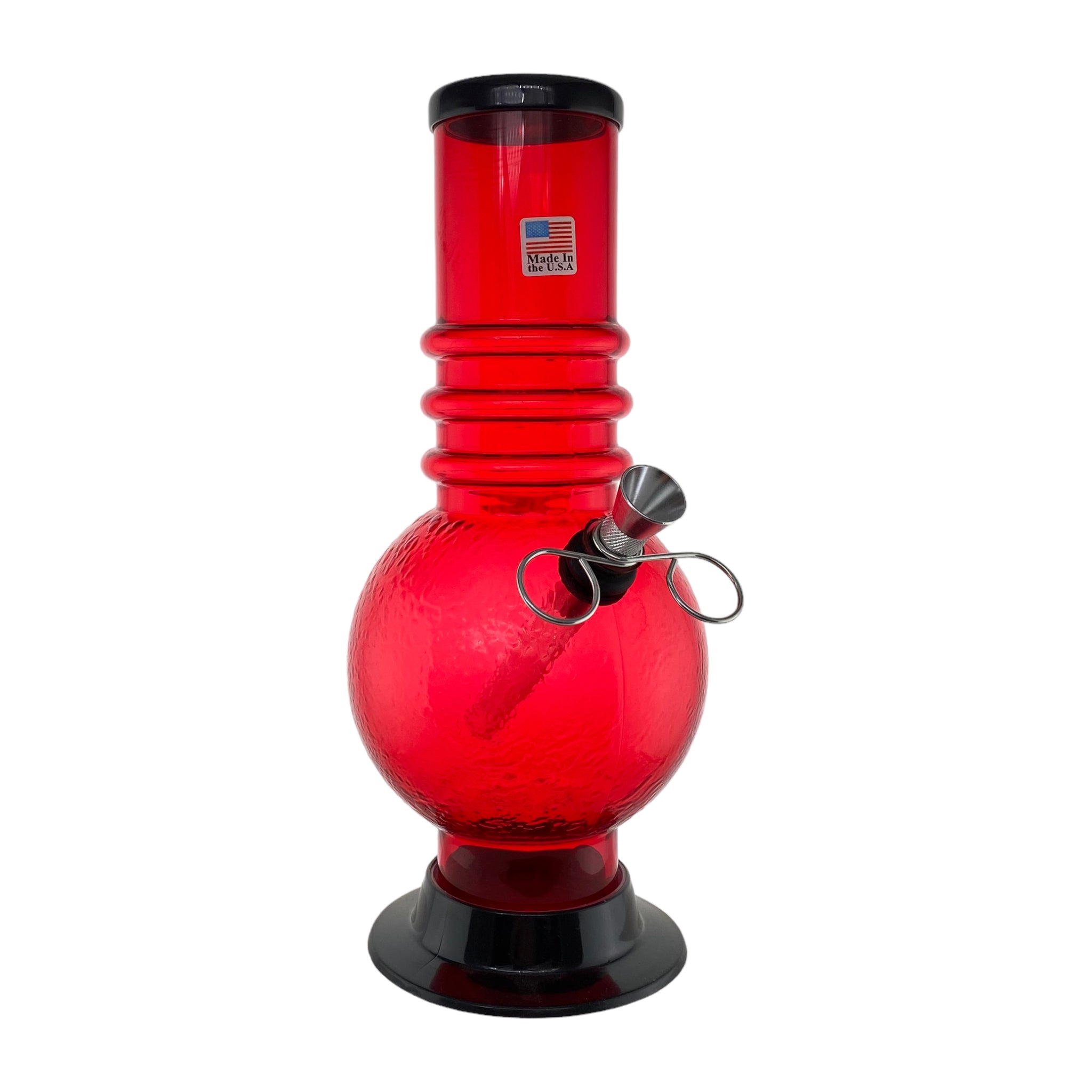 Acrylic Plastic Pull Bowl Bong Bubble 9 Inches - Red