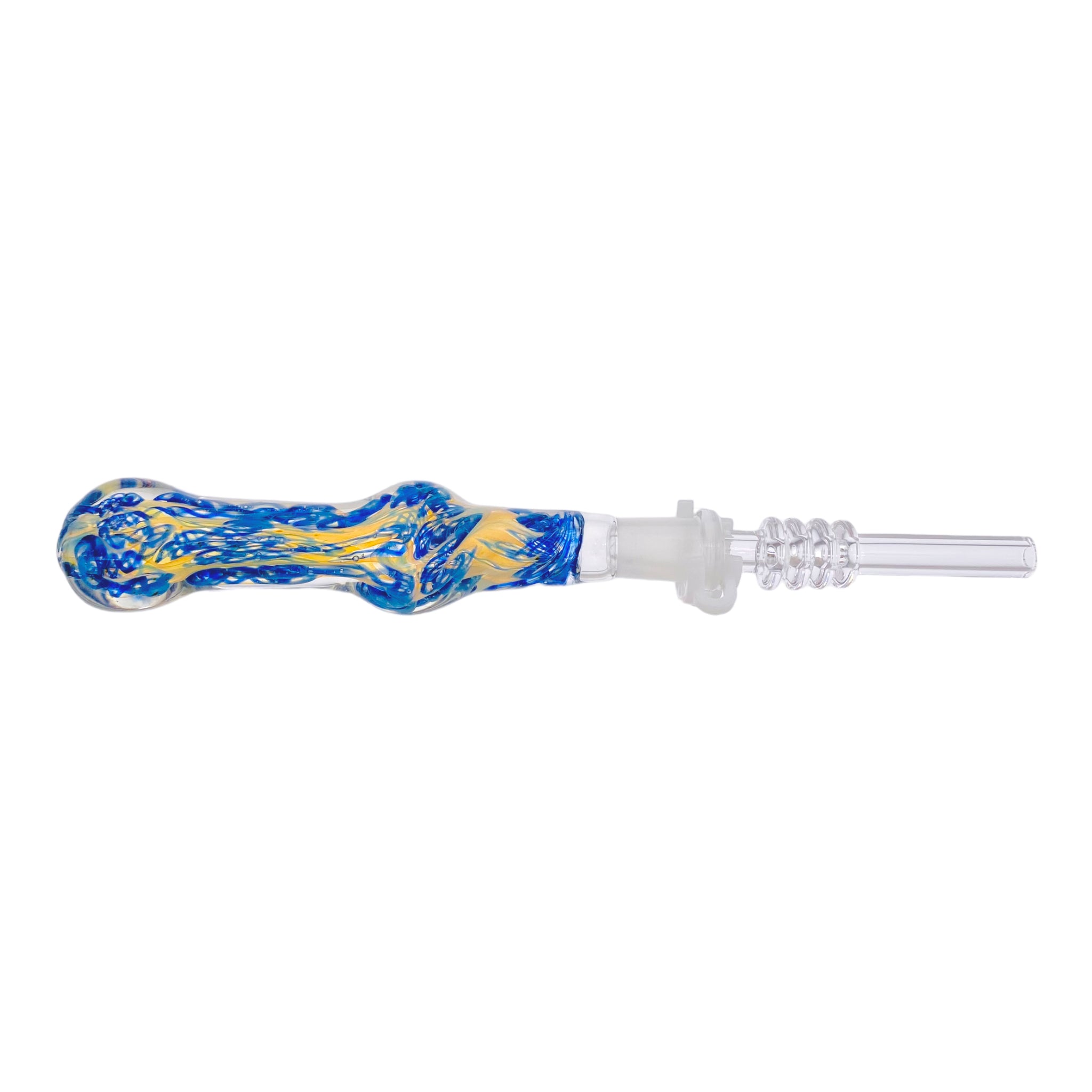 10mm Nectar Collector - Blue Squiggle Inside Out With 10mm Quartz Tip