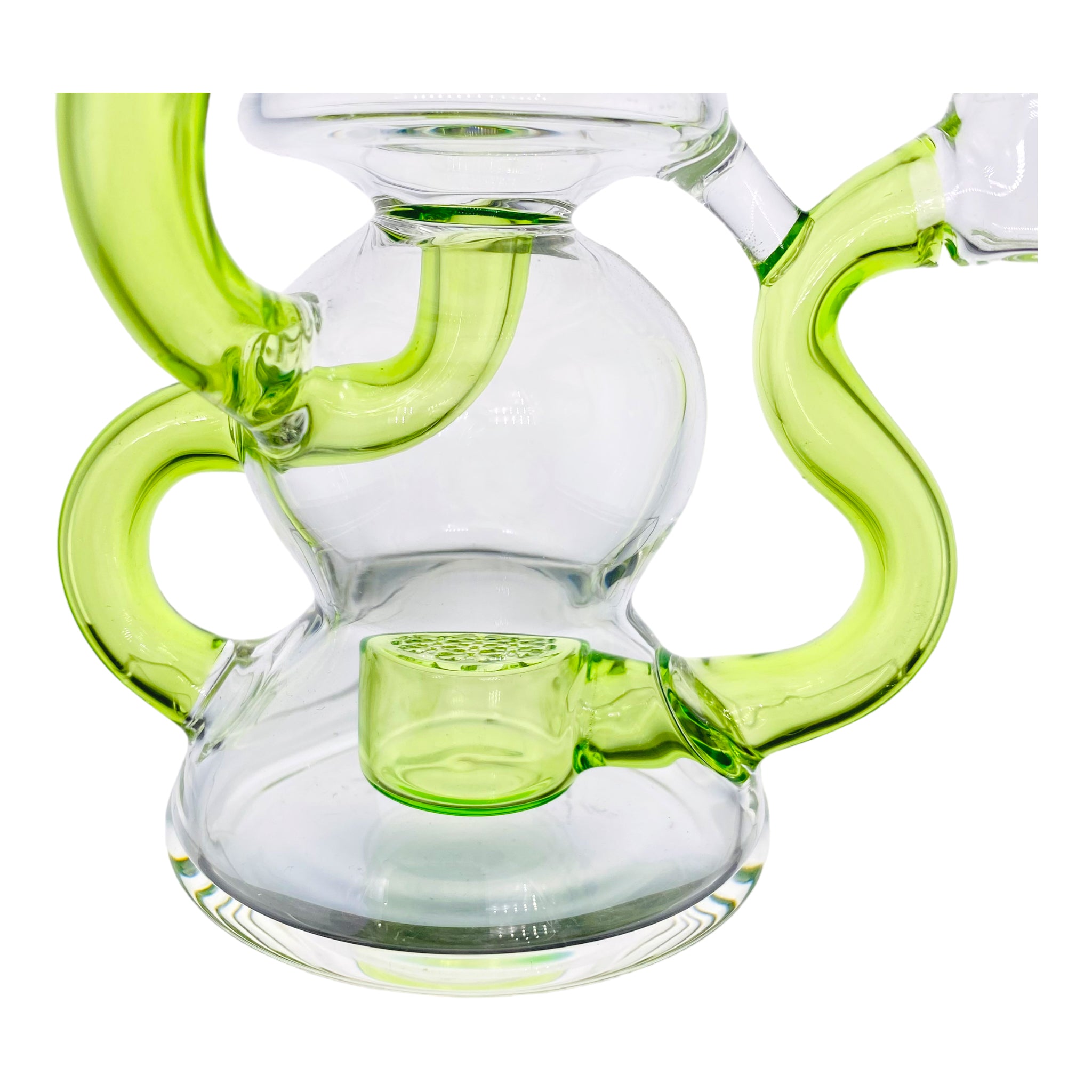 Heady glass Green Klein Recycler Dab Rig With Seed of Life Percolator