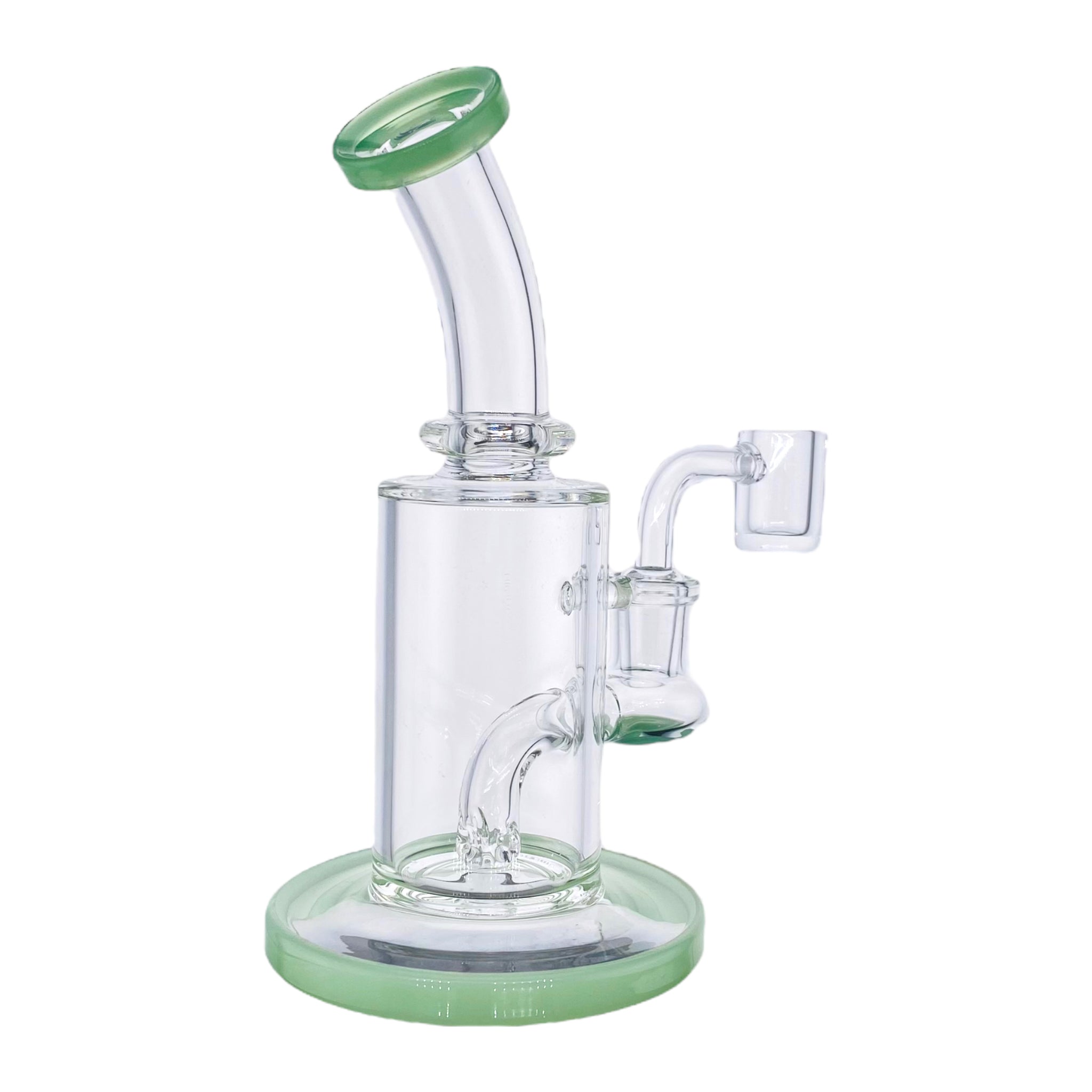 cute Mini Dab Rig With Jade Green Mouthpiece and Base