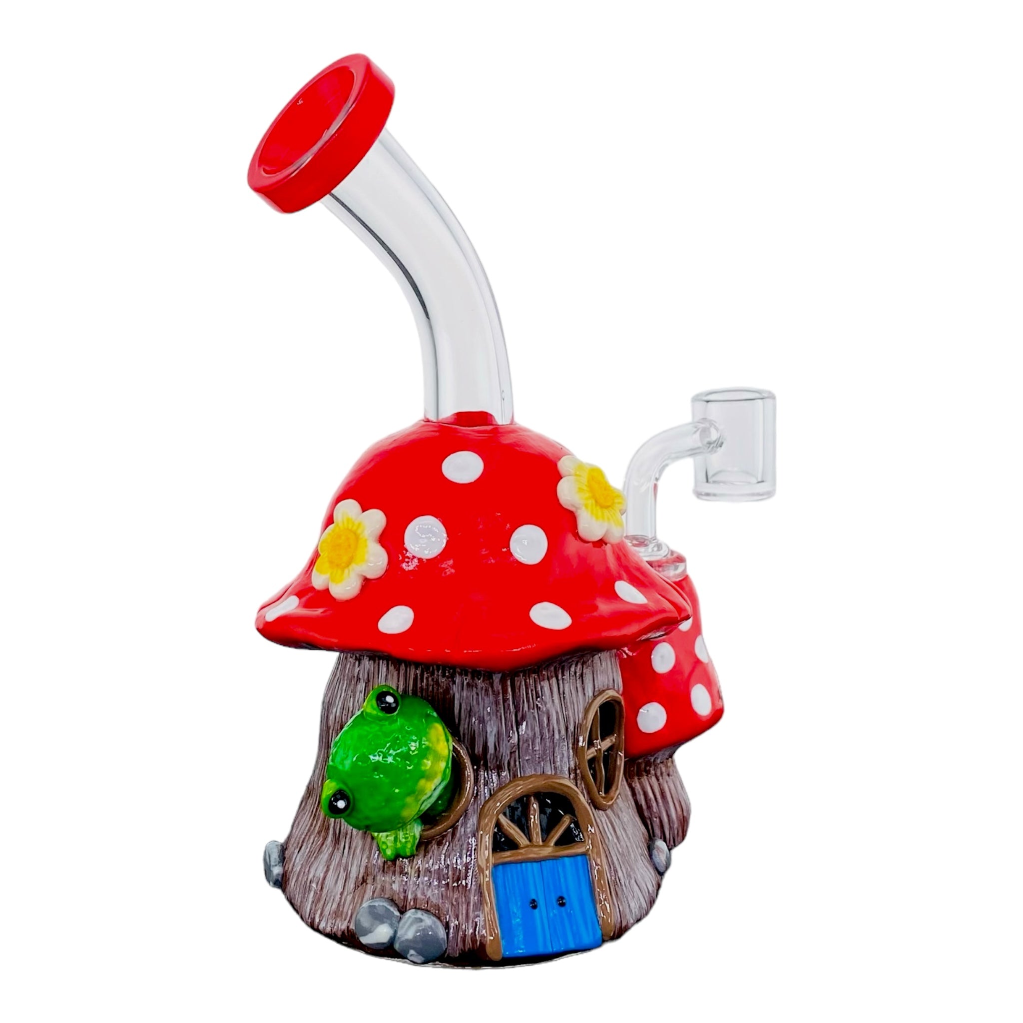 cute Red And White Mushroom Small Dab Rig With Frog for sale