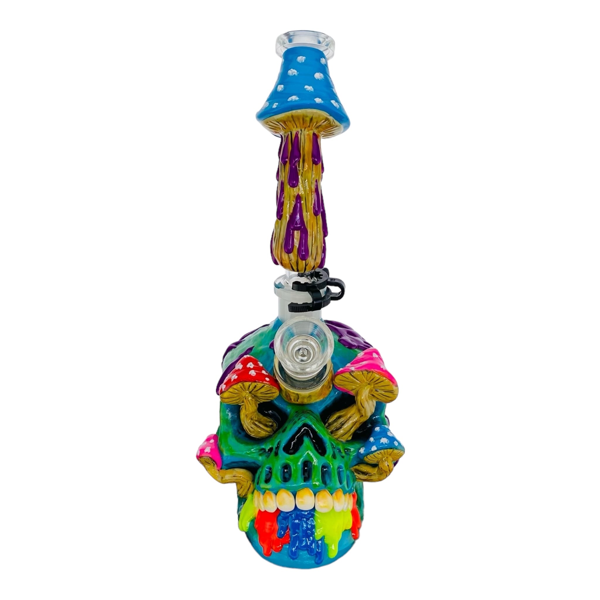 cute and girly Skull Bong With Mushrooms And Removeable Mouthpiece for sale